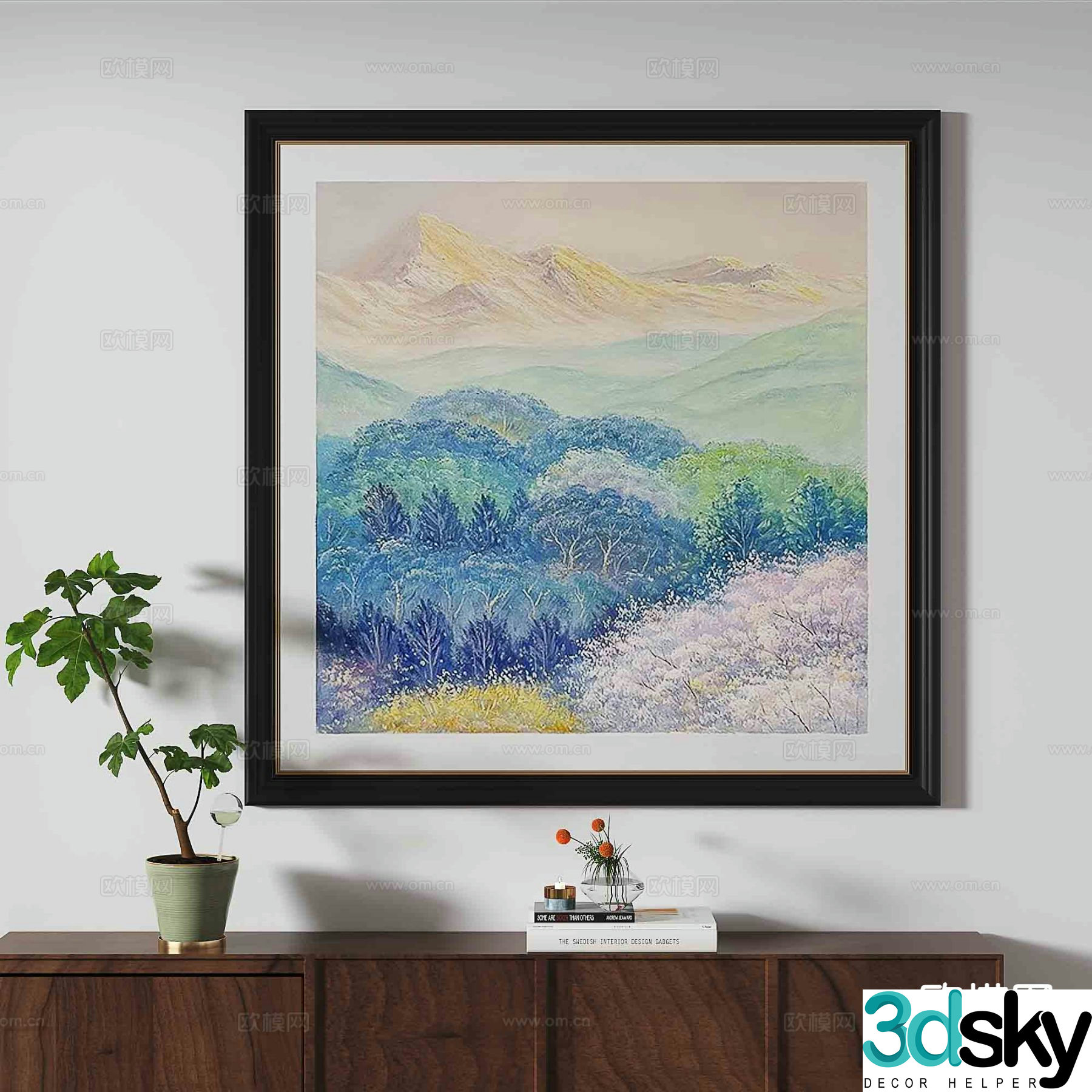 Retro hanging painting art painting decorative painting 3d model