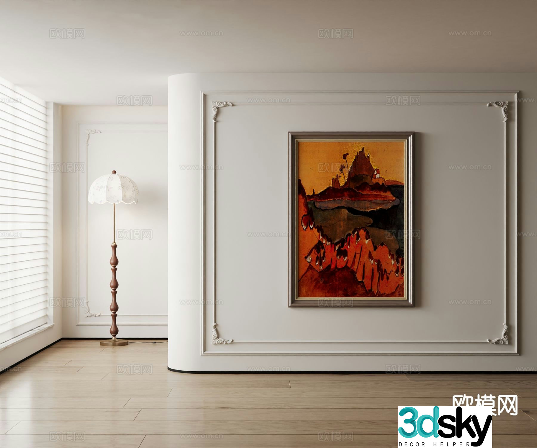 American art painting texture painting decorative painting 3d model