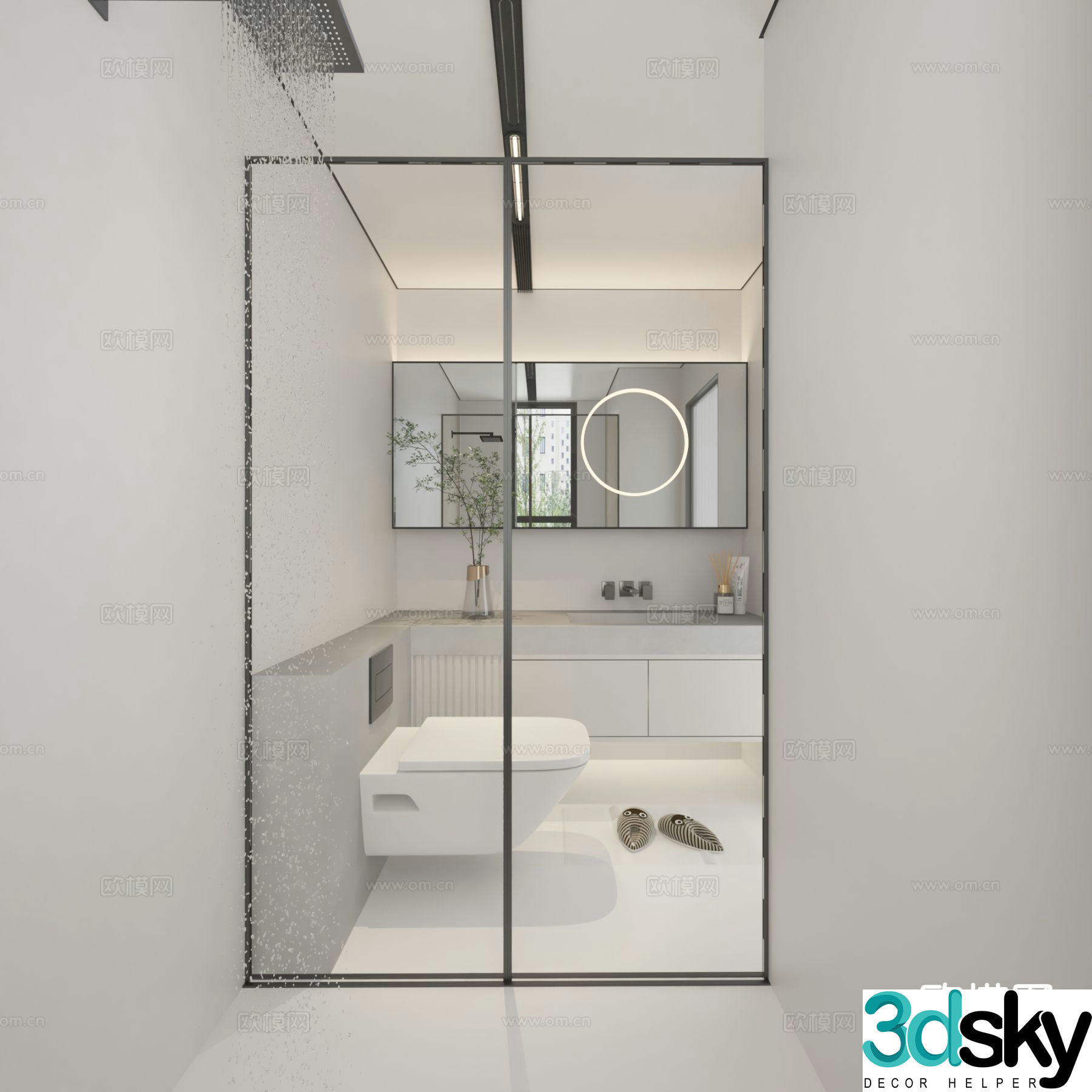 Modern bathroom bathroom 3d model