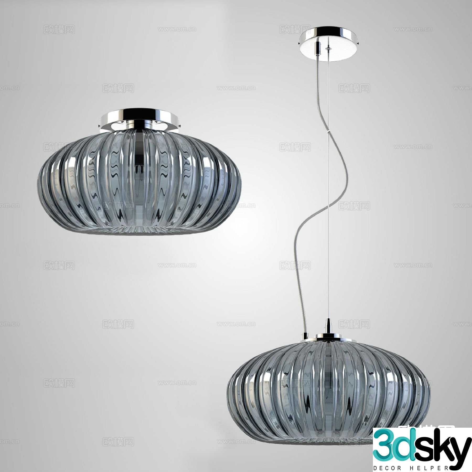 Modern glass chandelier indoor chandelier 3d model