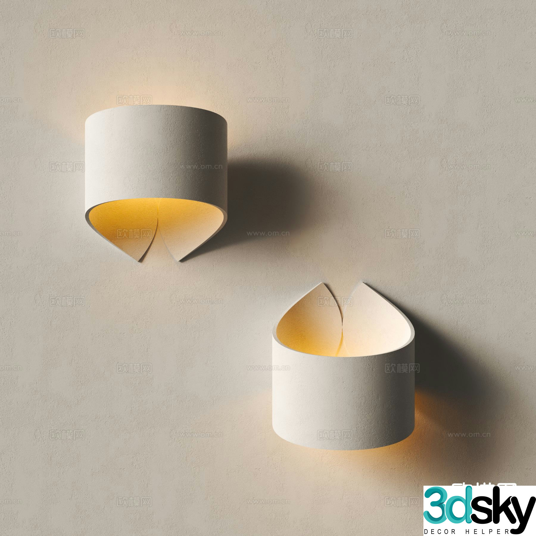 Modern wall lamp personalized wall lamp plaster wall lamp 3d model