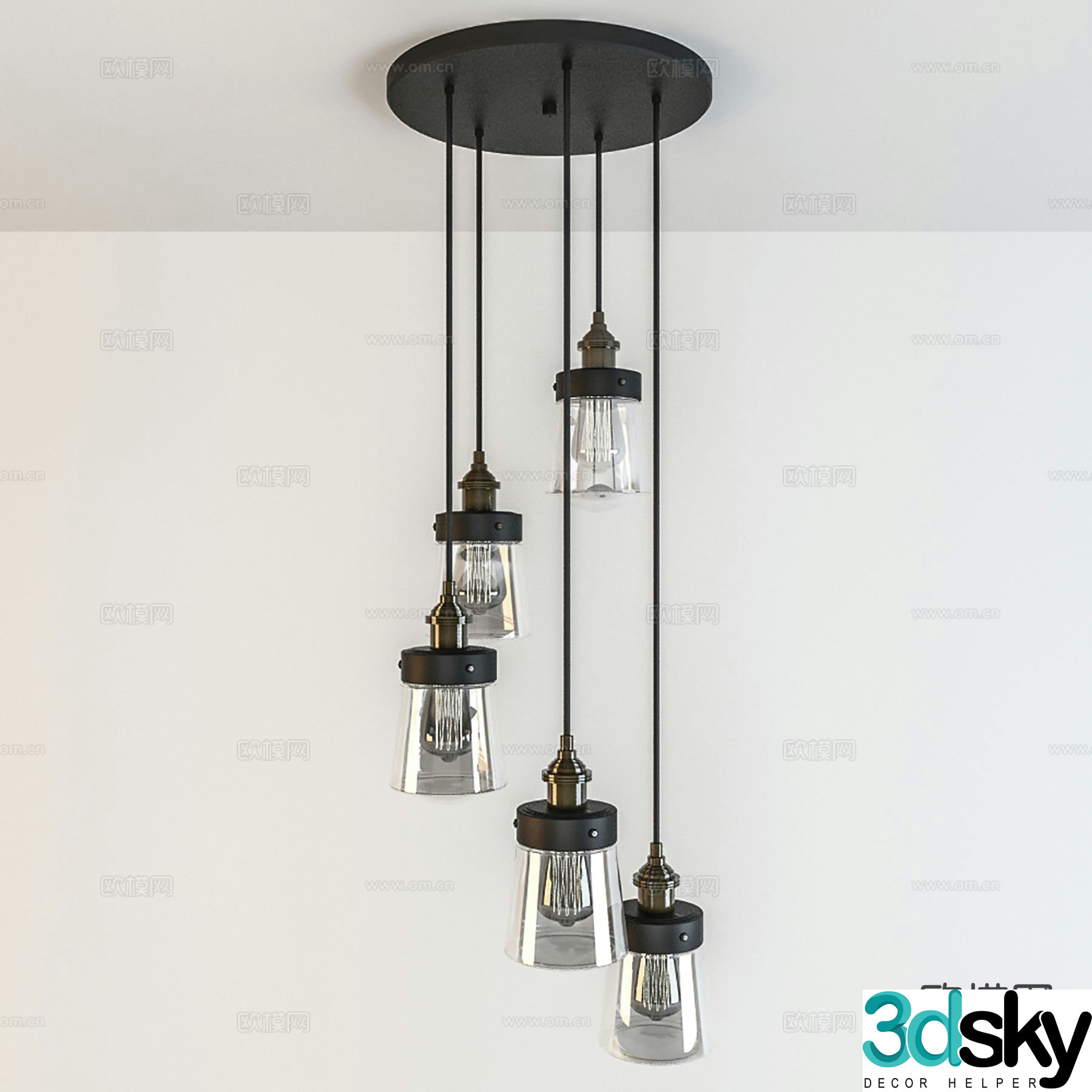 Modern interior chandelier 3d model