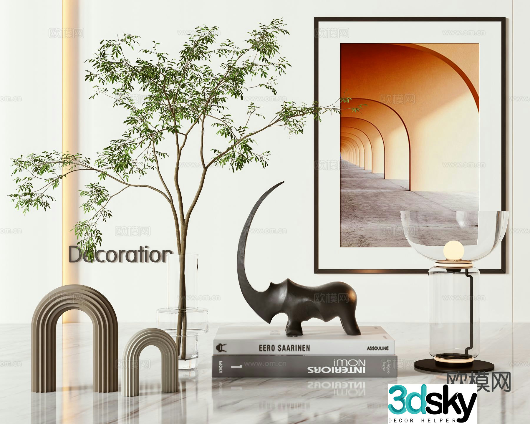 Modern jewelry ornaments photo frame book 3d model
