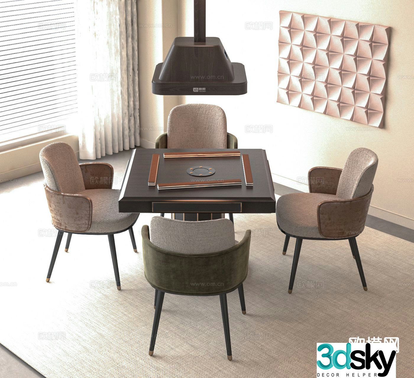 Modern mahjong table 3d model