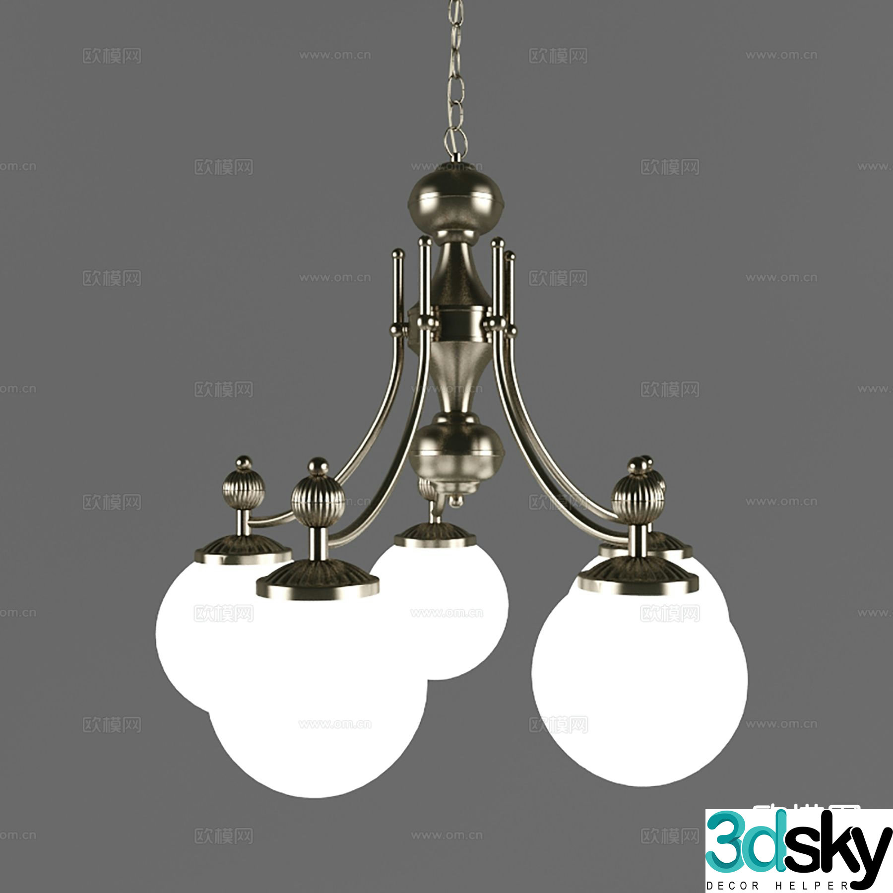 Modern multi-head chandelier indoor chandelier 3d model
