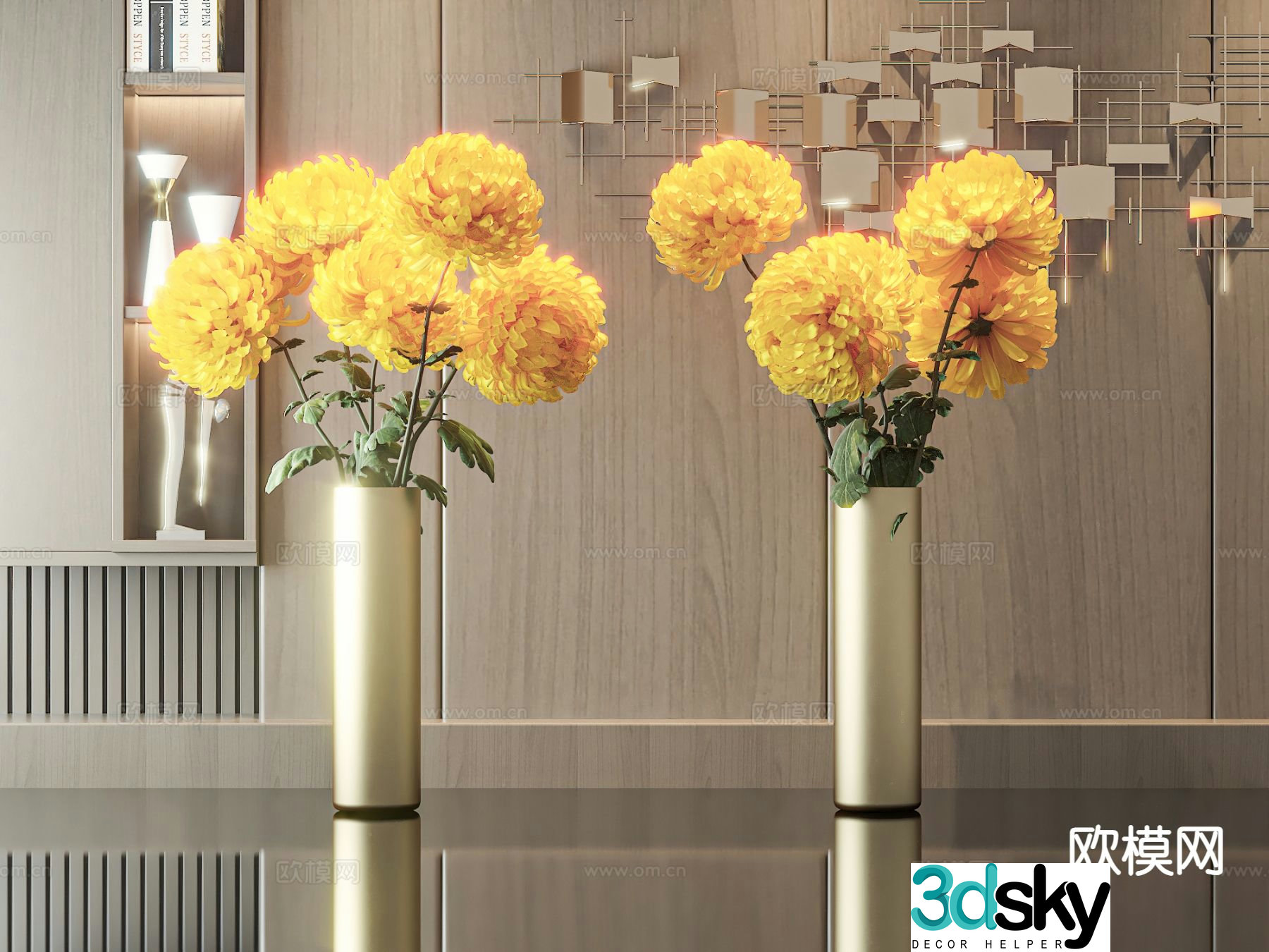 vase floral arrangement flowers flower arrangement 3d model