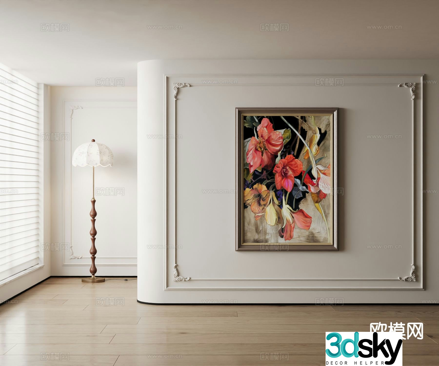 American oil painting art painting decorative painting 3d model