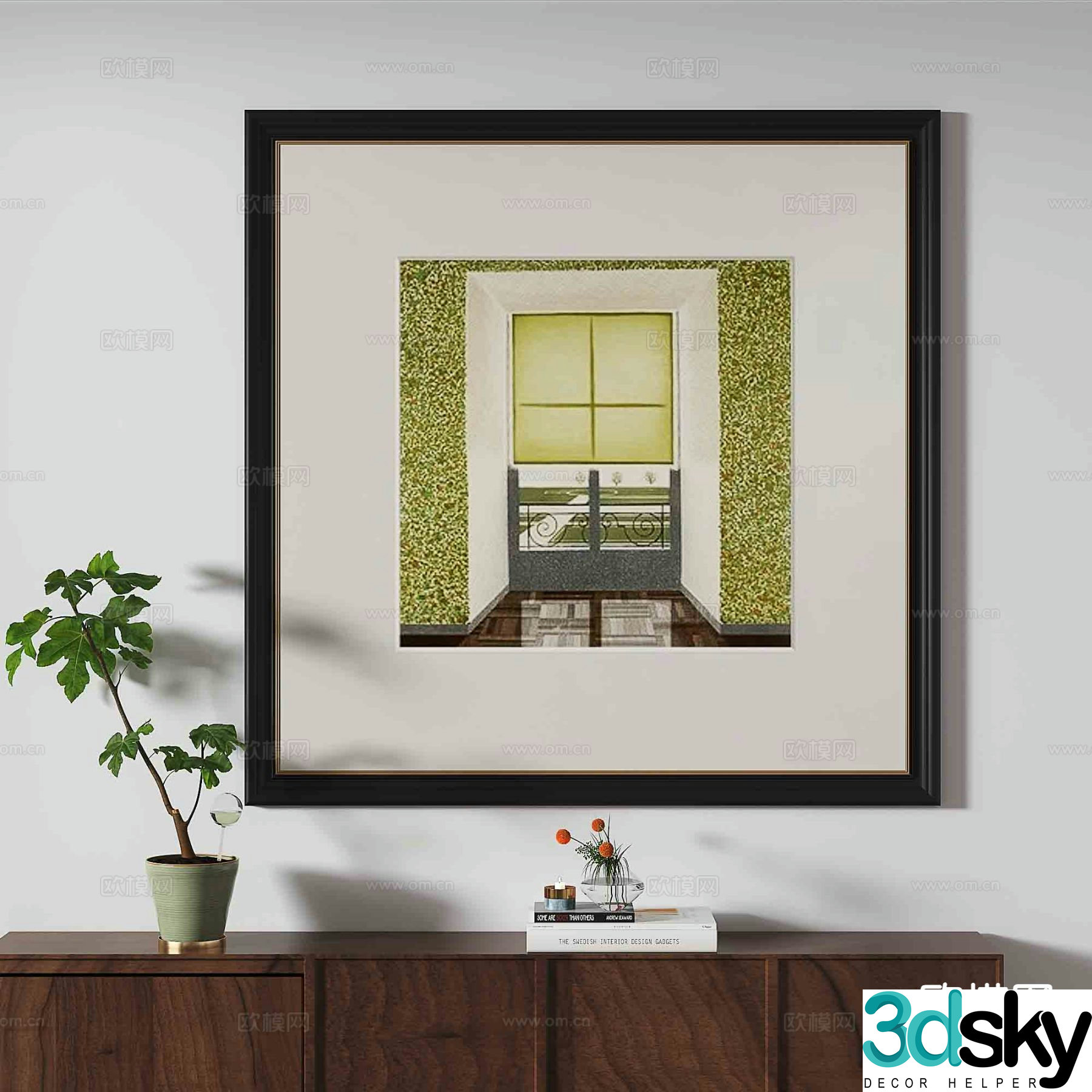 Retro hanging painting art painting decorative painting 3d model