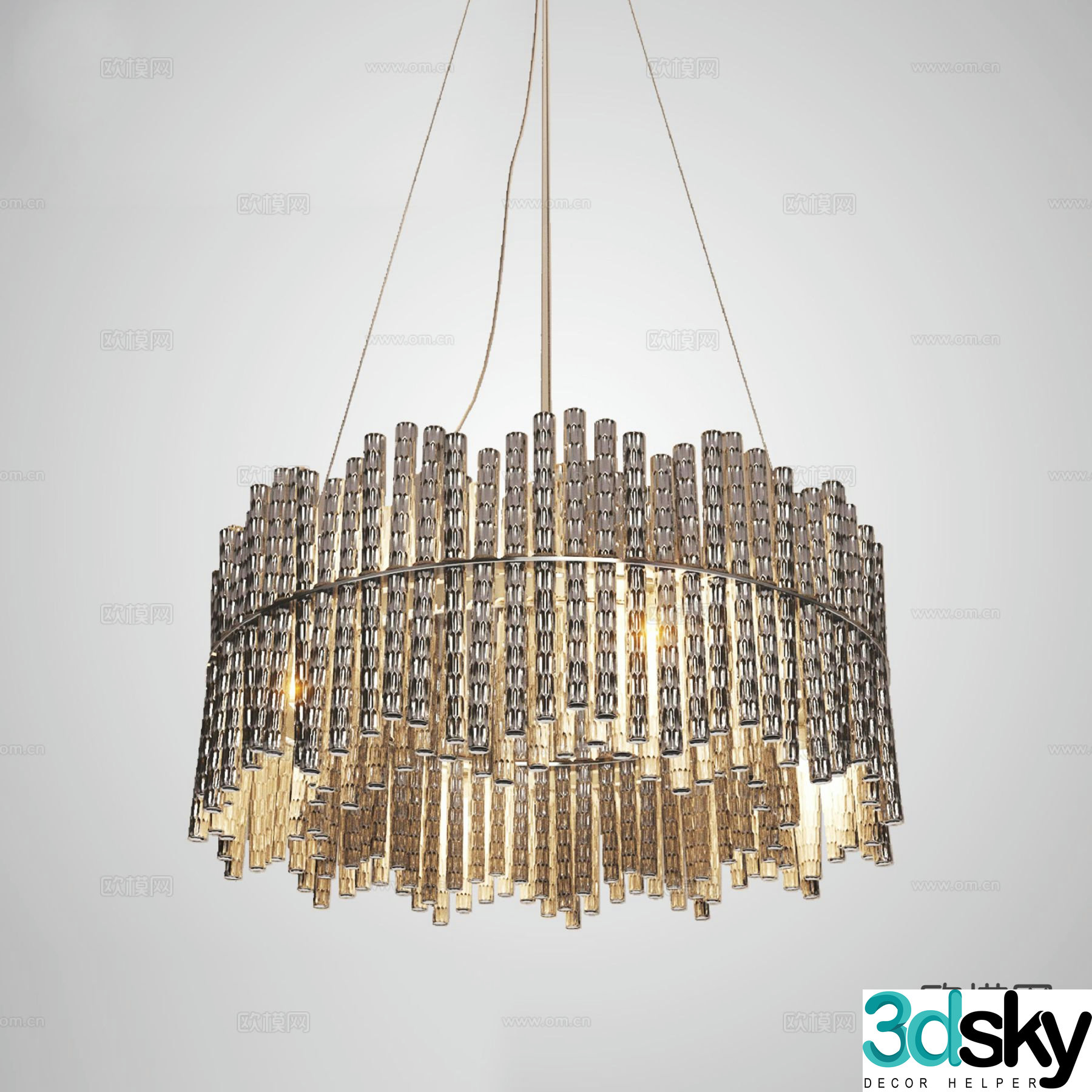 Modern glass chandelier indoor chandelier 3d model