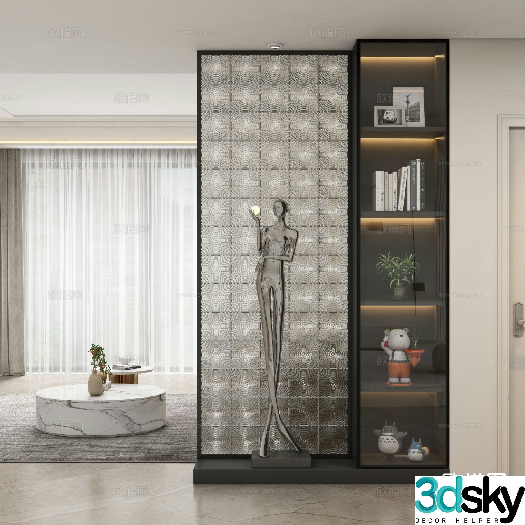 Modern entrance cabinet partition aisle 3D model