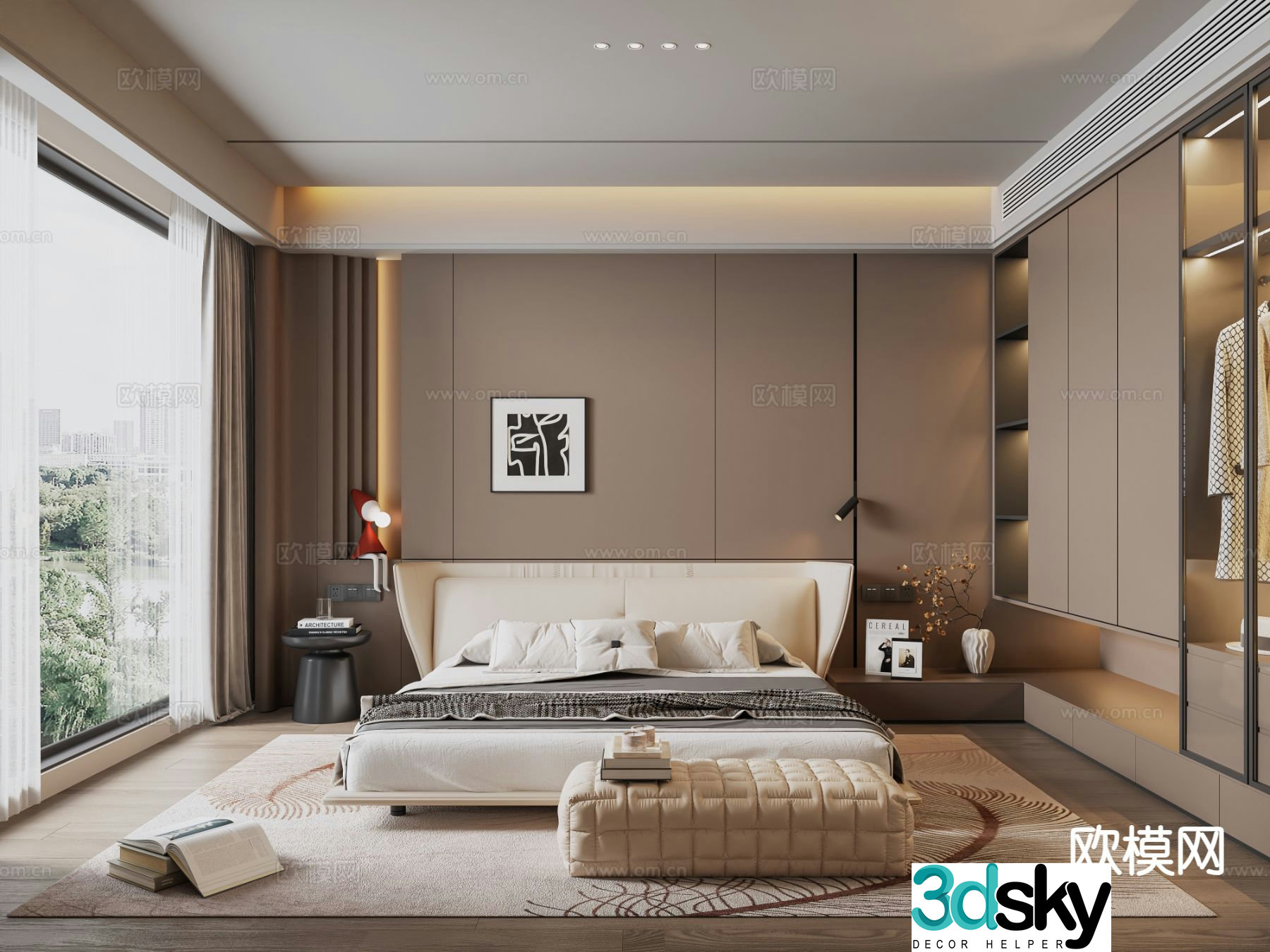 Modern bedroom master bedroom 3d model