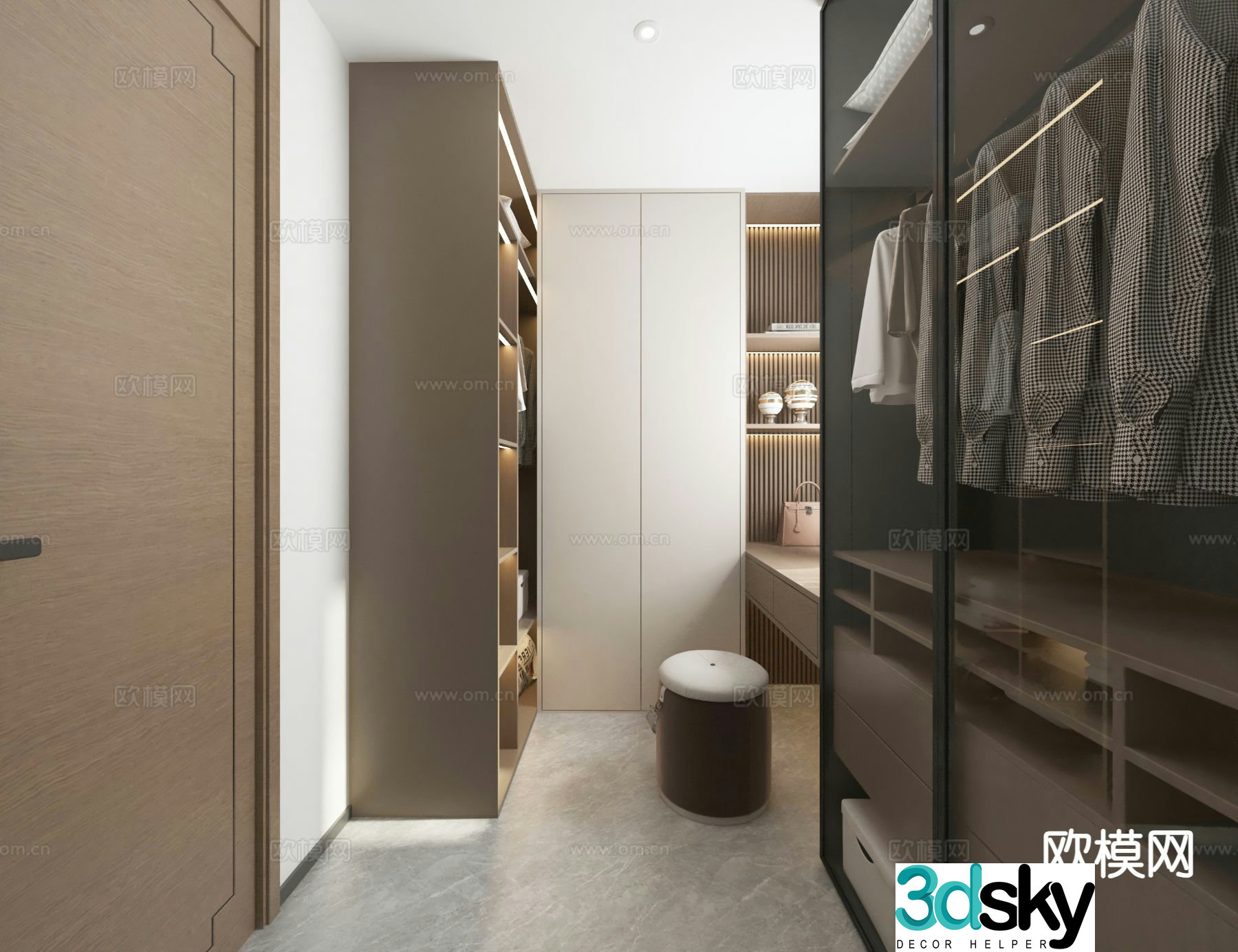 Modern cloakroom 3d model