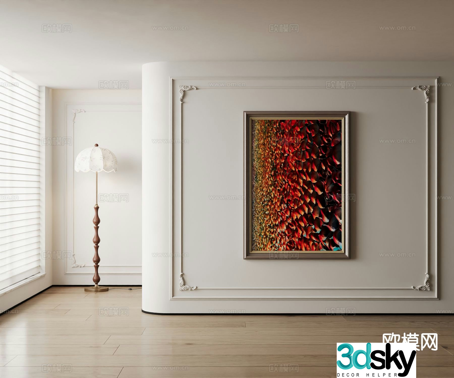American oil painting art painting decorative painting 3d model