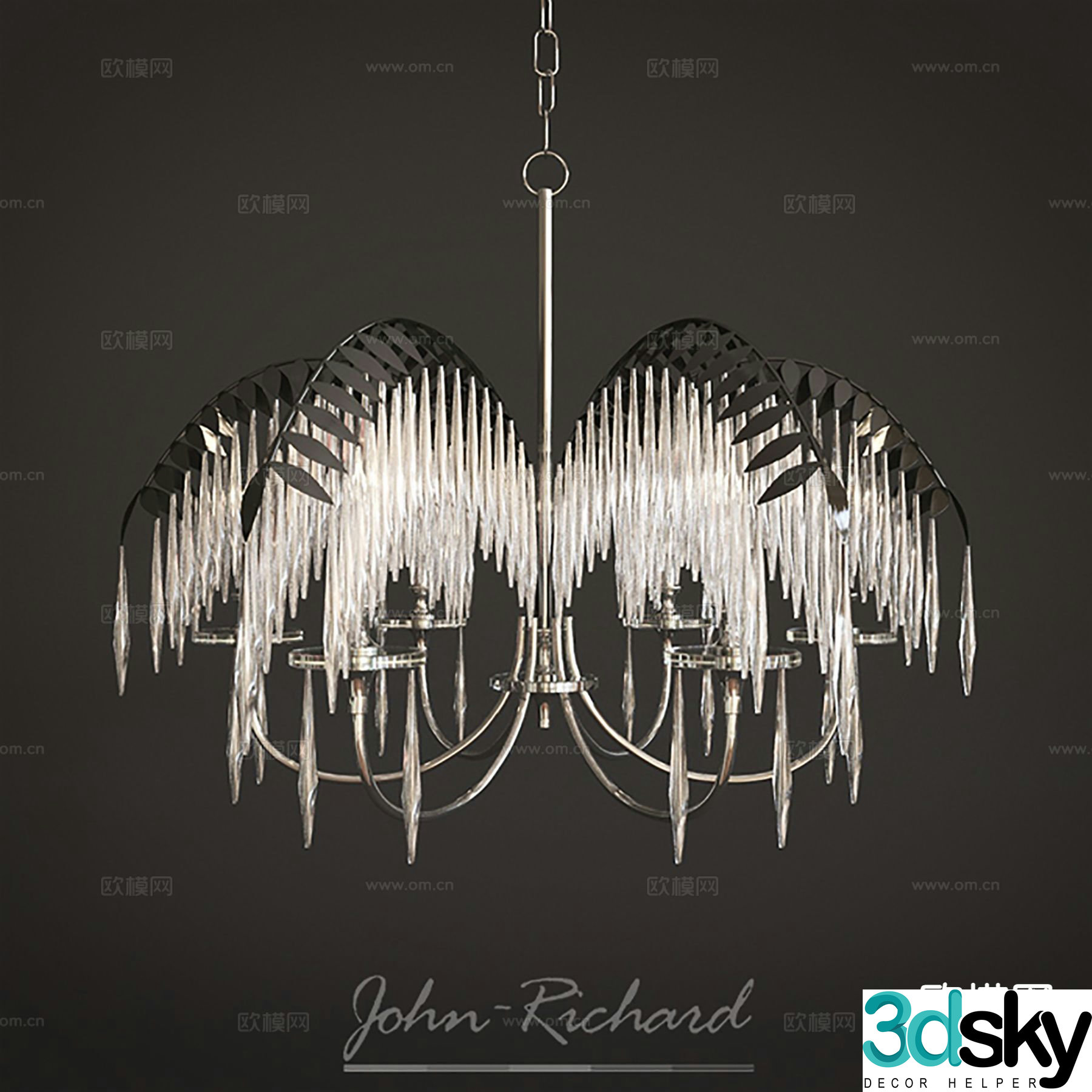 Modern crystal chandelier indoor chandelier 3d model