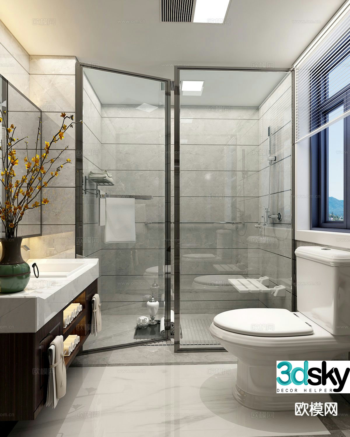 Modern minimalist bathroom bathroom 3d model