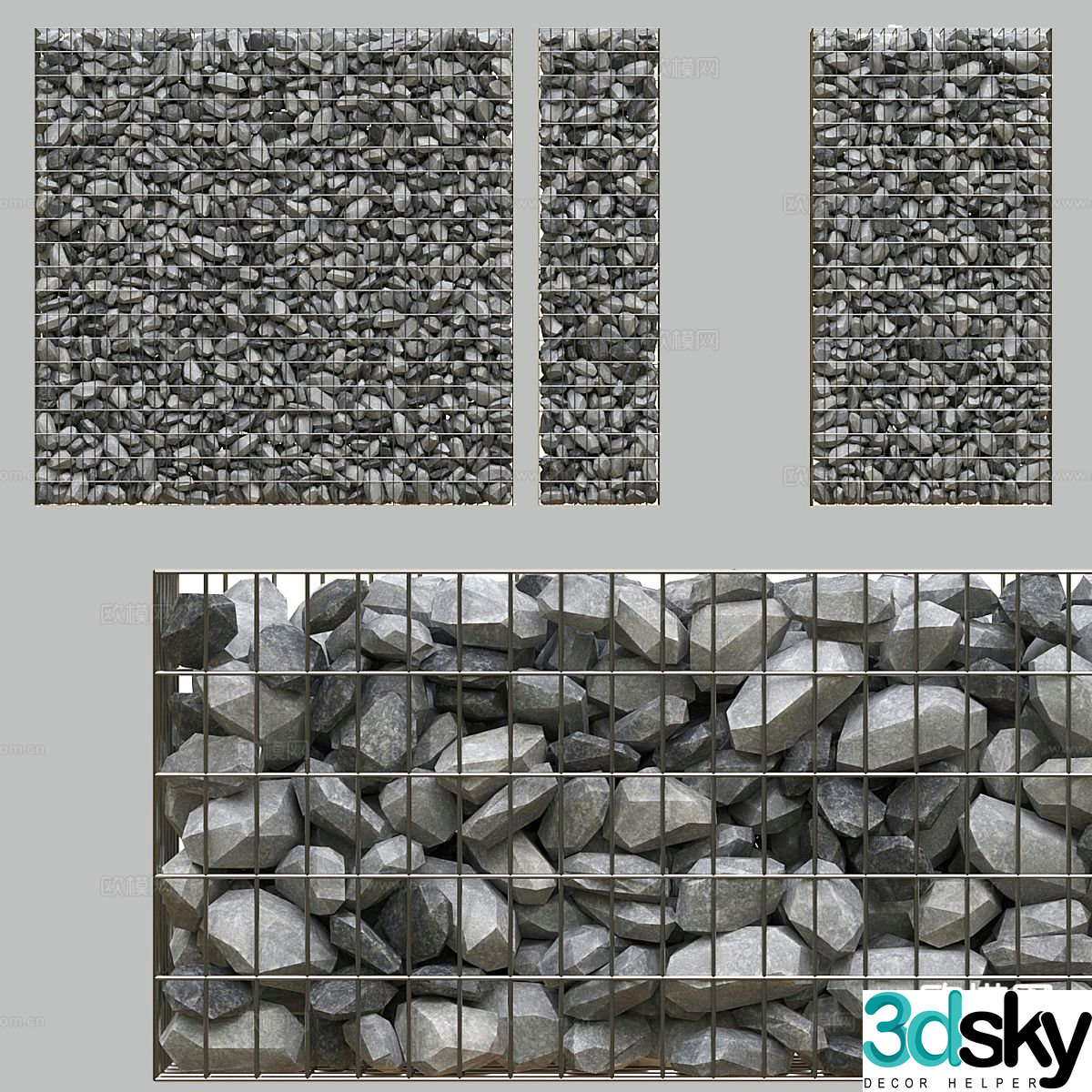 Stone wall stone trough landscaping stone 3d model