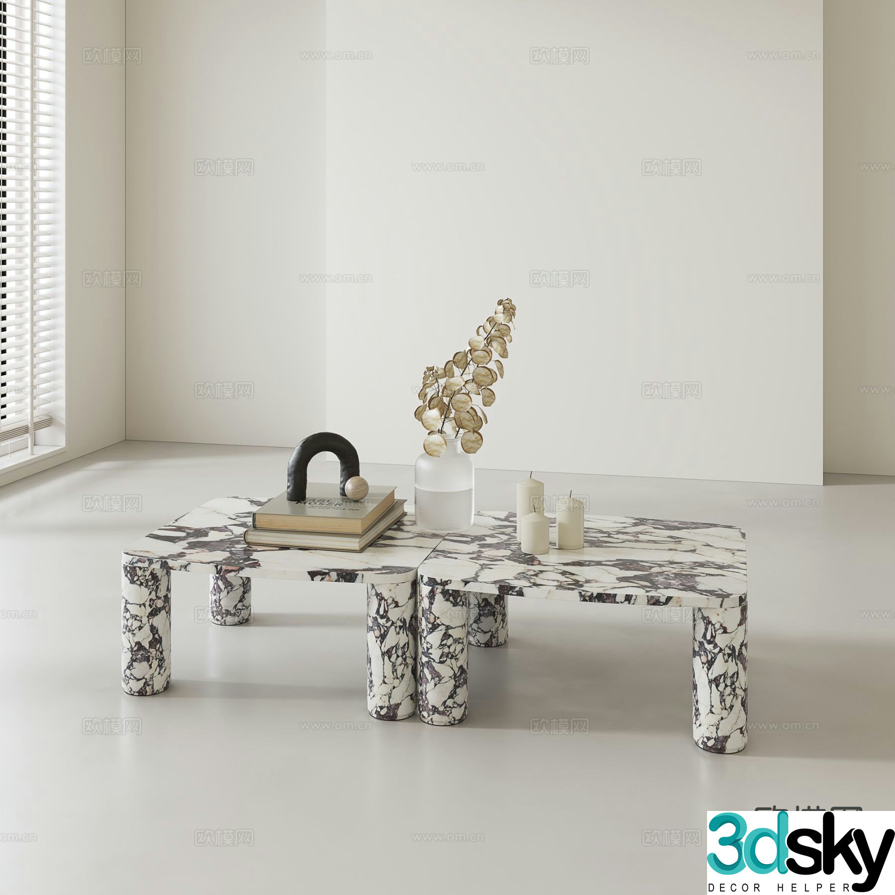 Marble coffee table 3d model