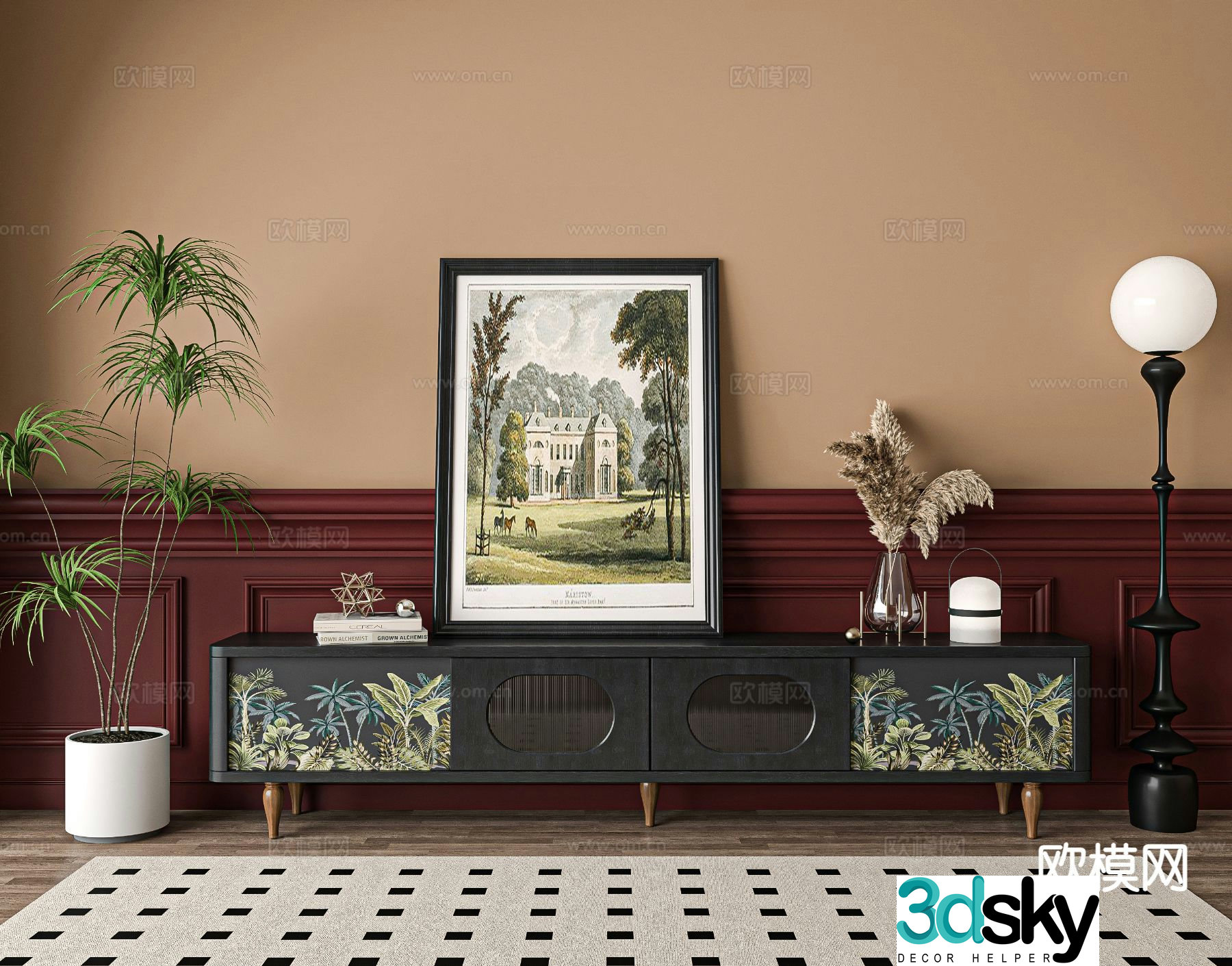 French TV cabinet 3d model