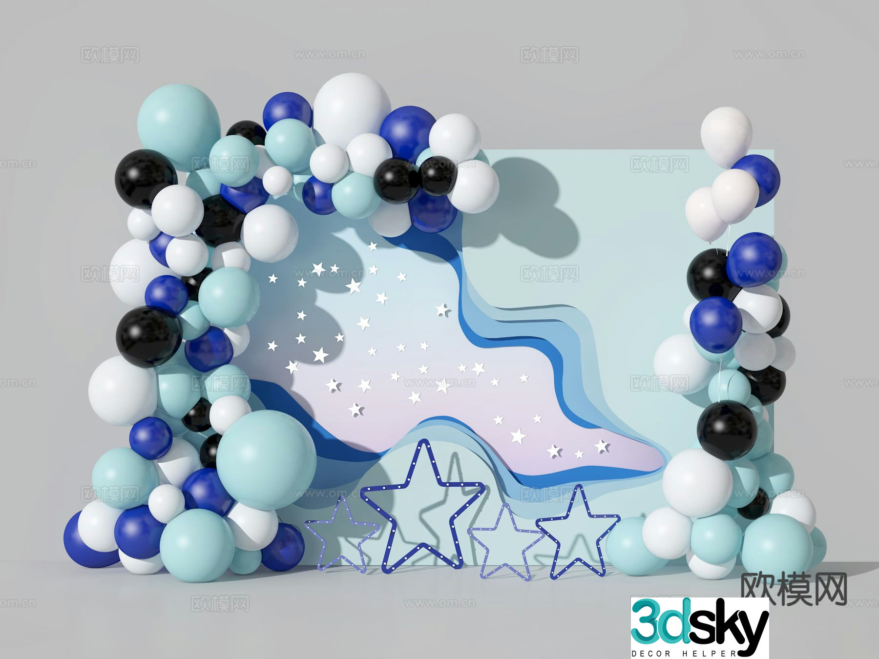 Balloon Beauty Signature Version Check-in Point 3D Model