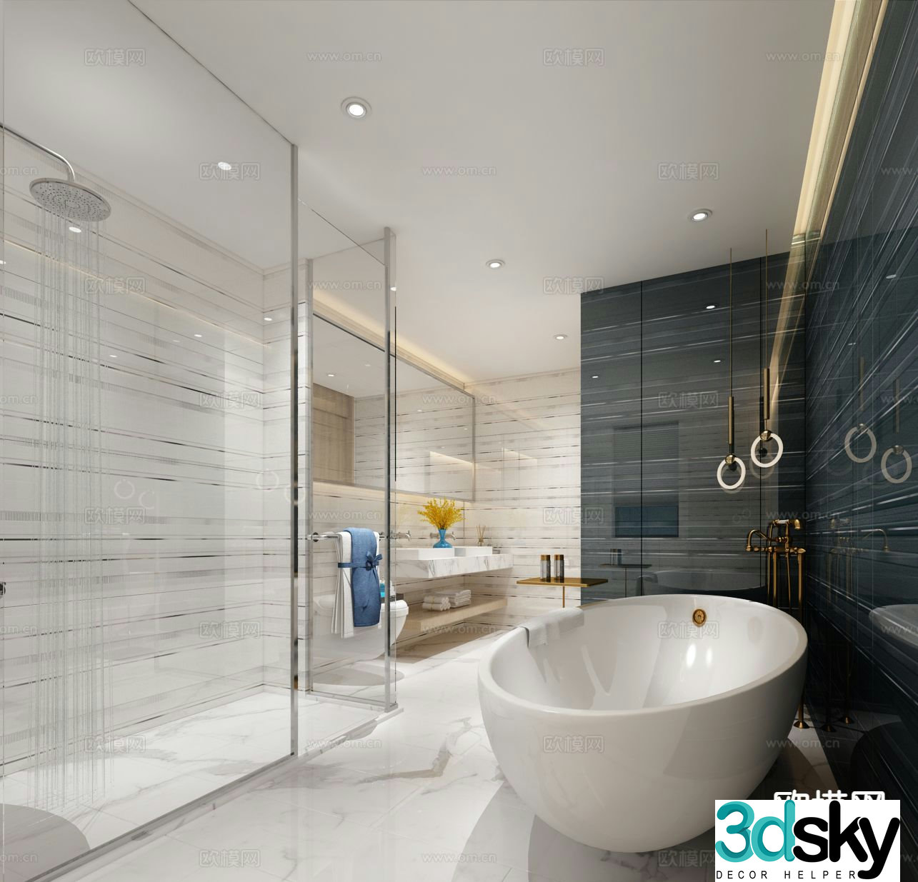 Modern bathroom bathroom 3d model