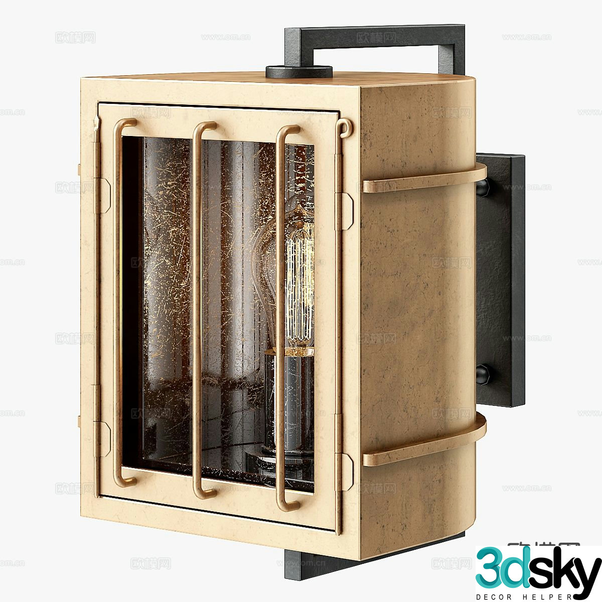 Industrial style wall lamp 3d model