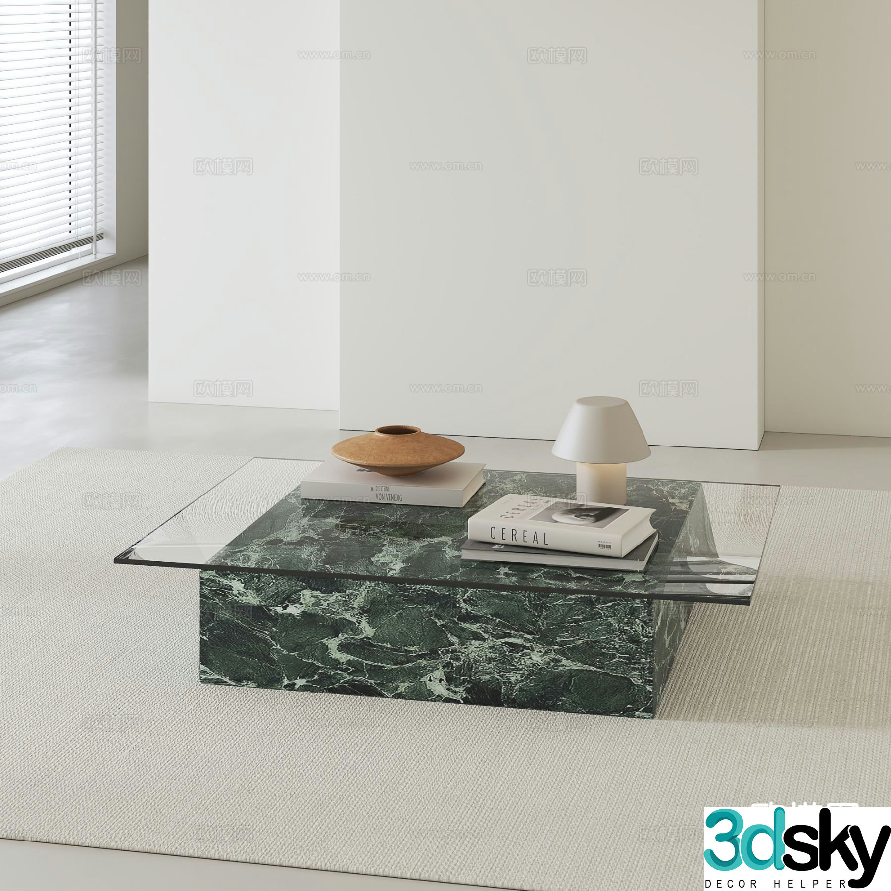 Modern glass coffee table 3d model