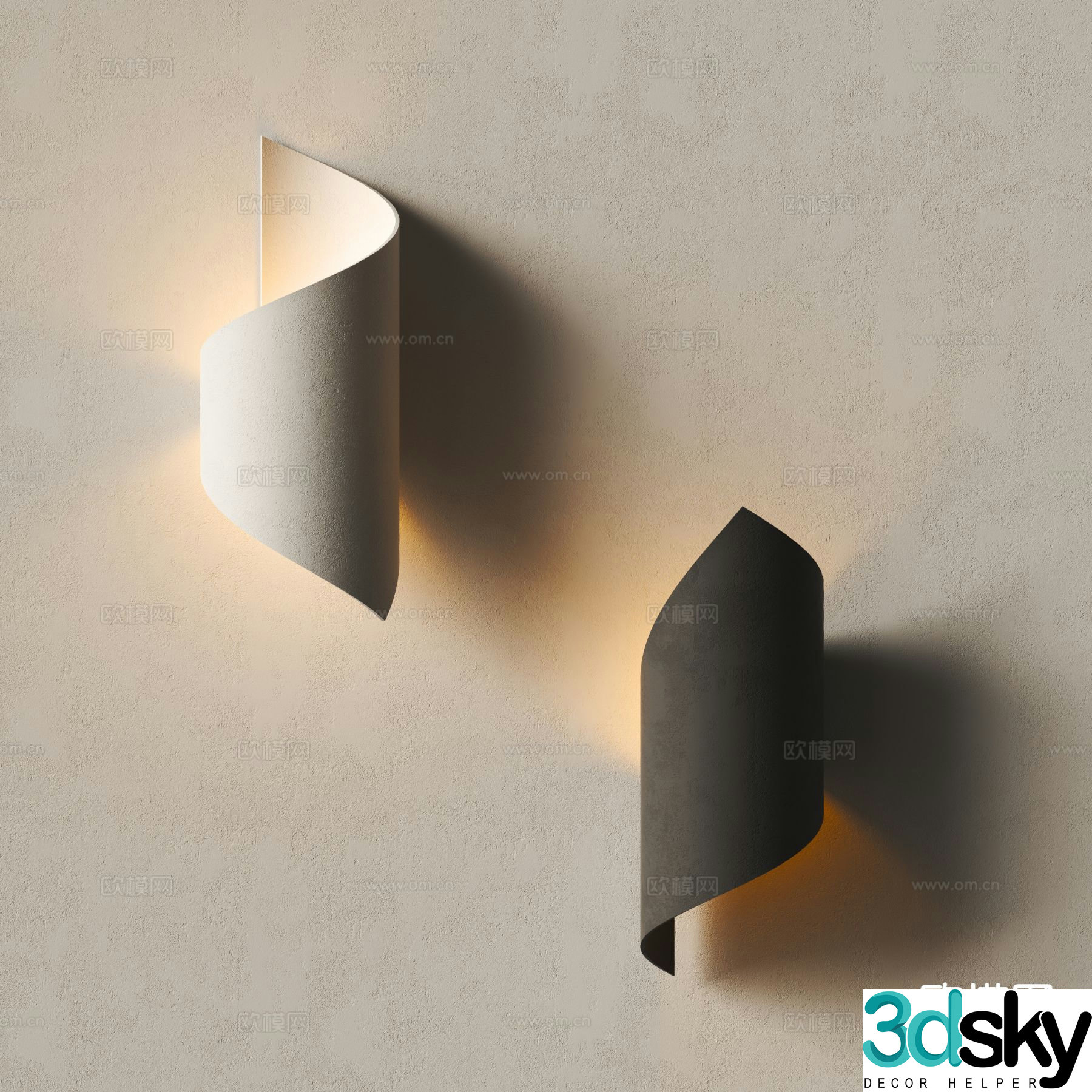 Modern wall lamp plaster lamp 3d model