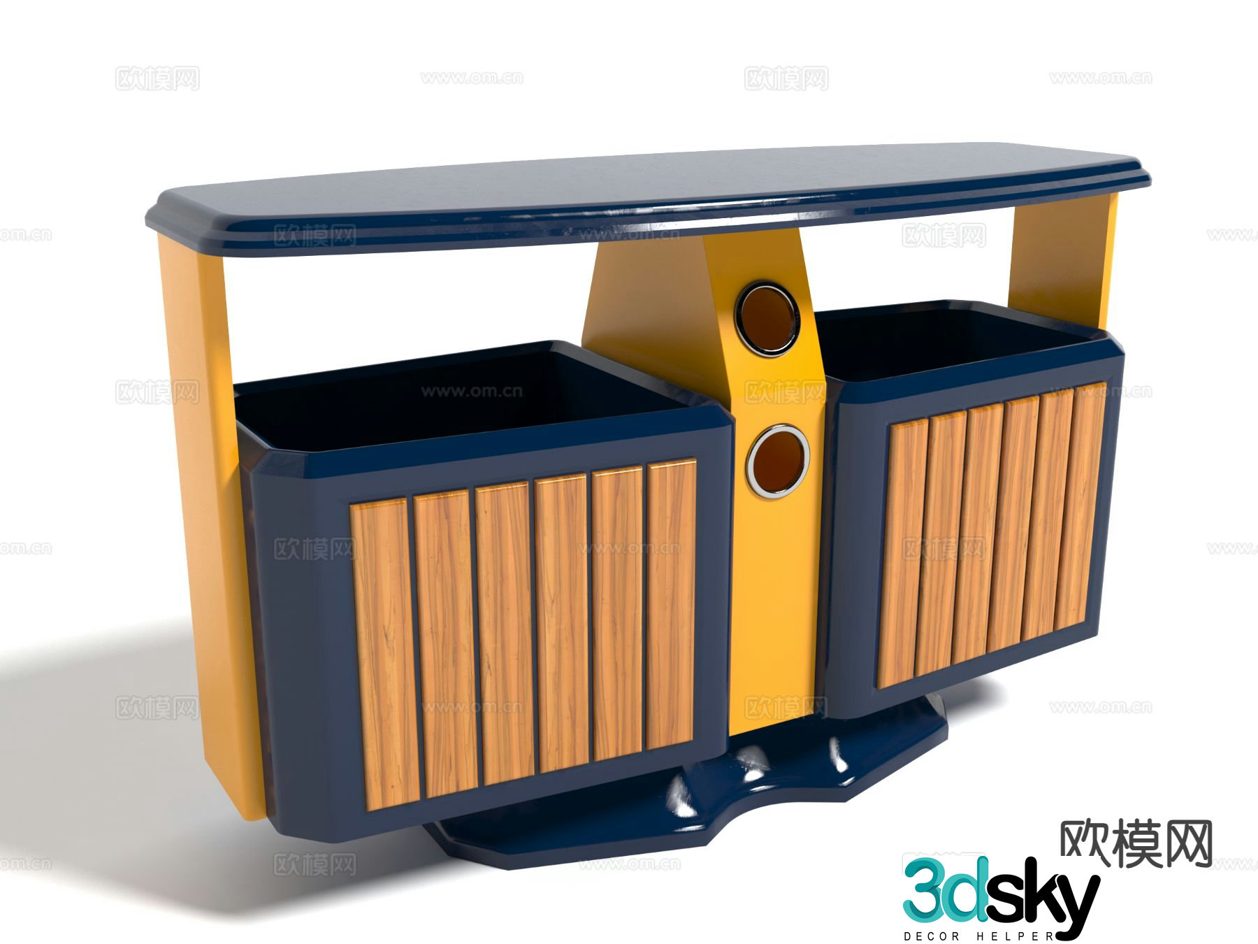 Modern trash can 3d model