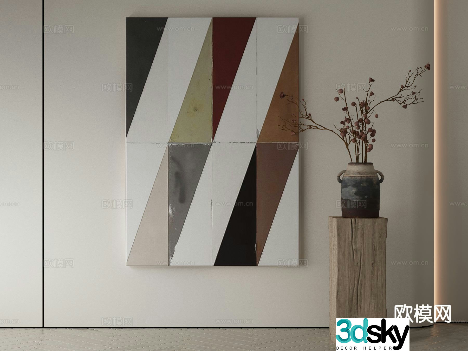Modern hanging painting decorative painting 3d model