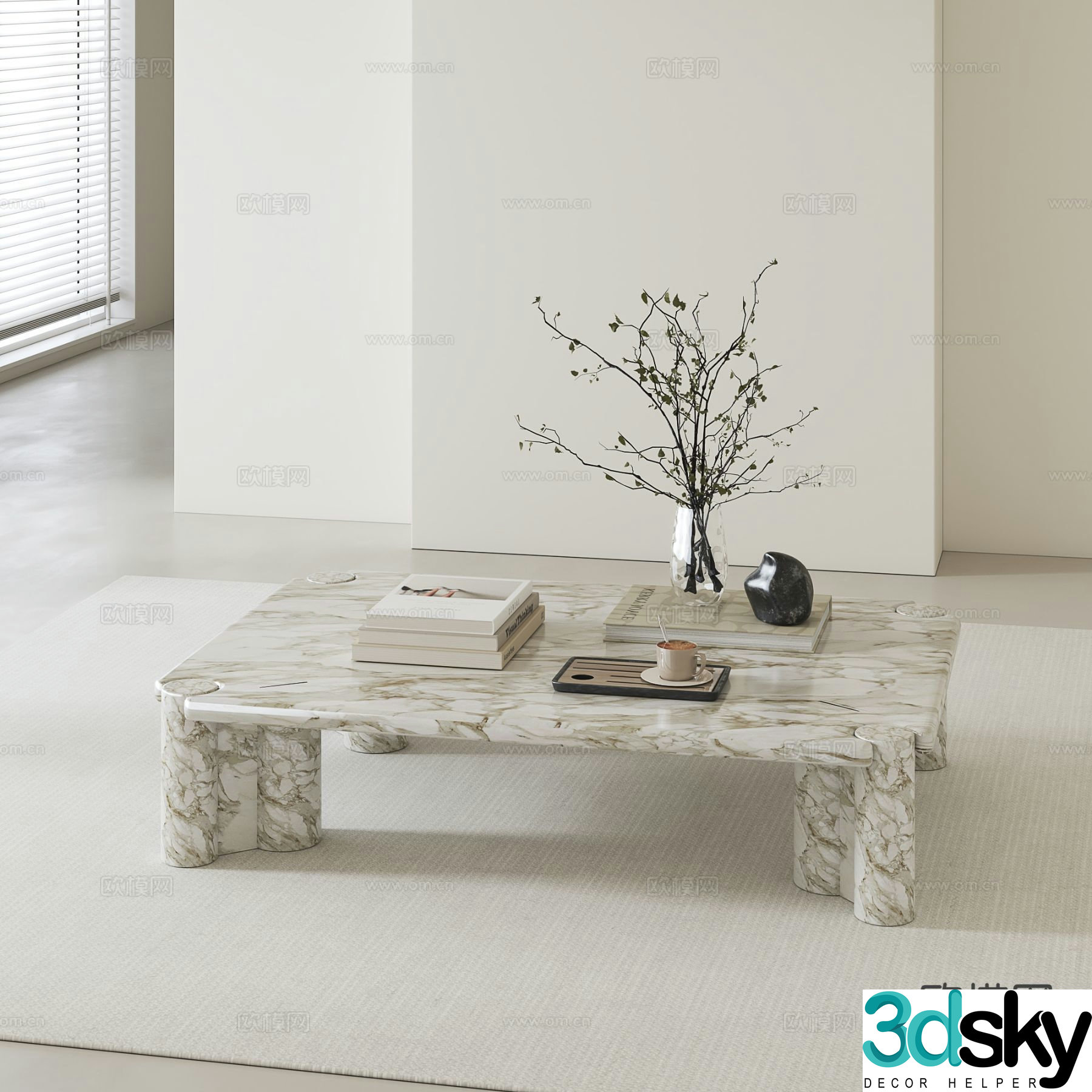 Marble coffee table 3d model