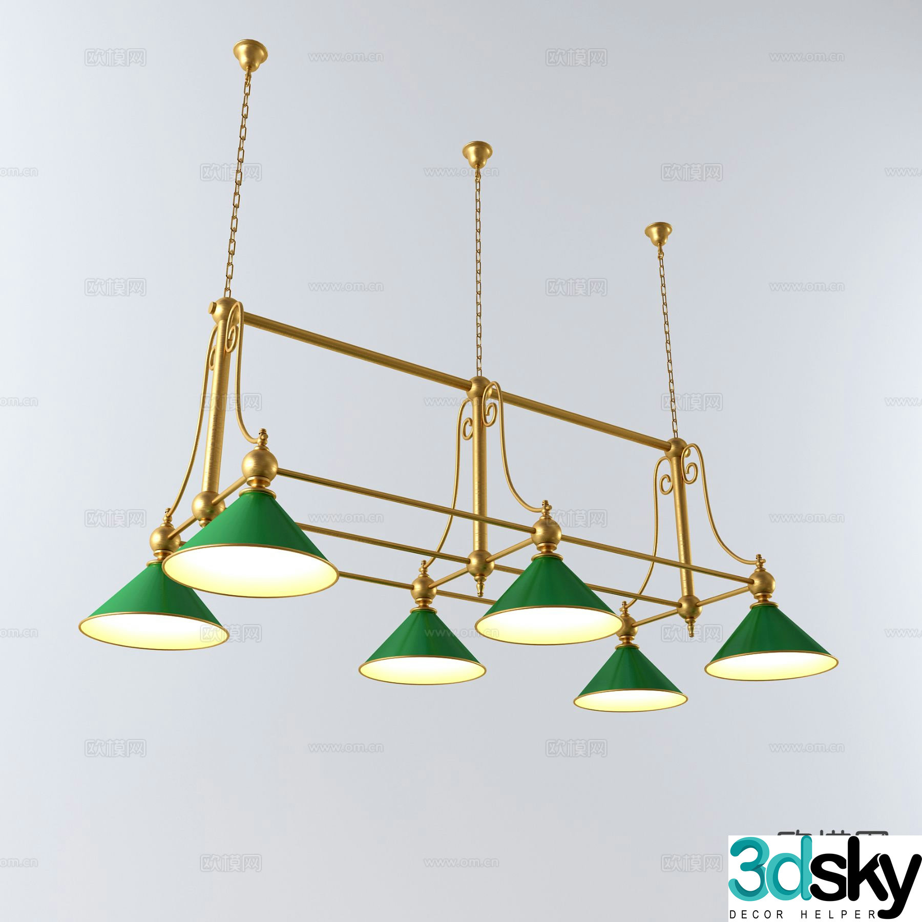 European pool table chandelier billiard lamp billiard lamp 3d model