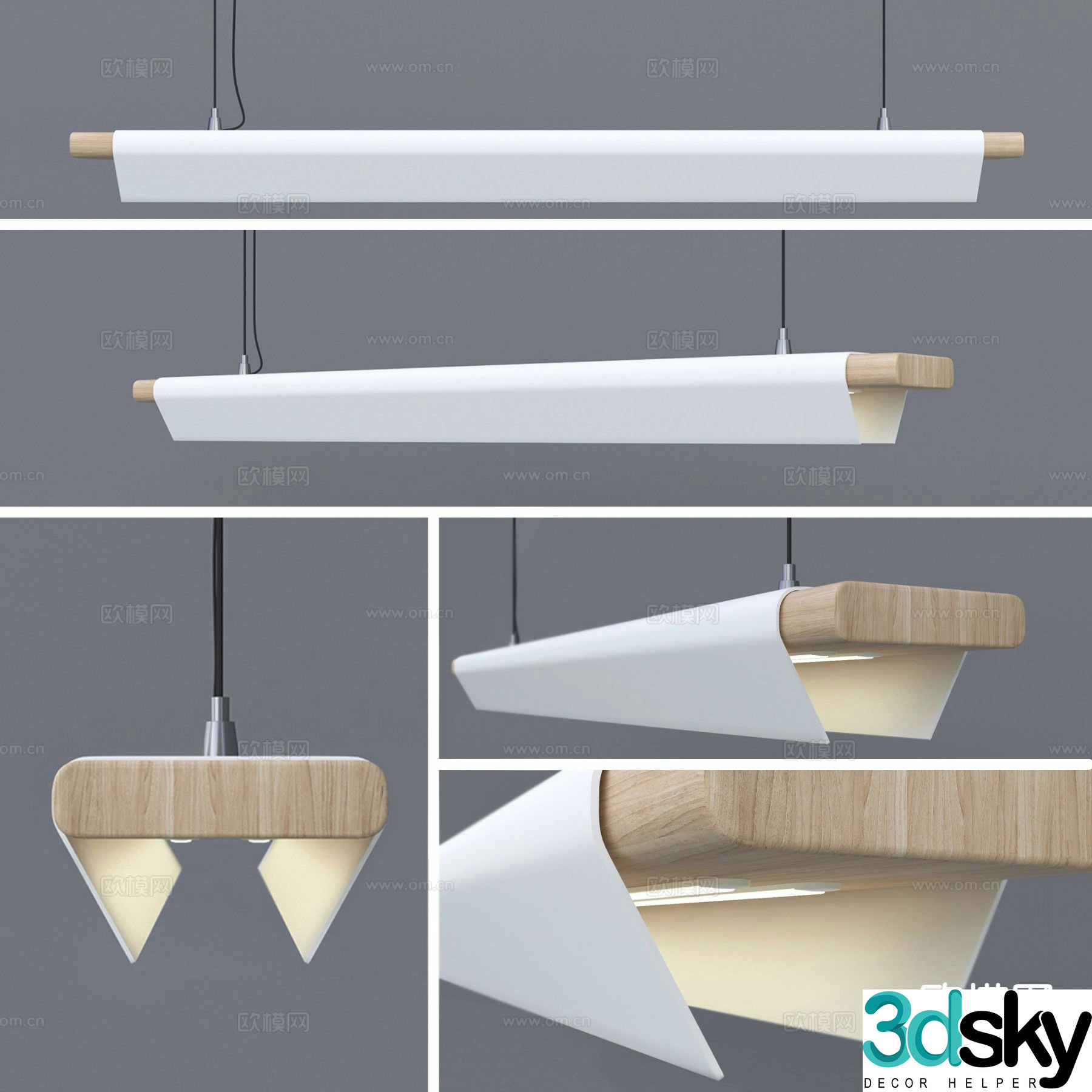 Nordic linear chandelier 3d model