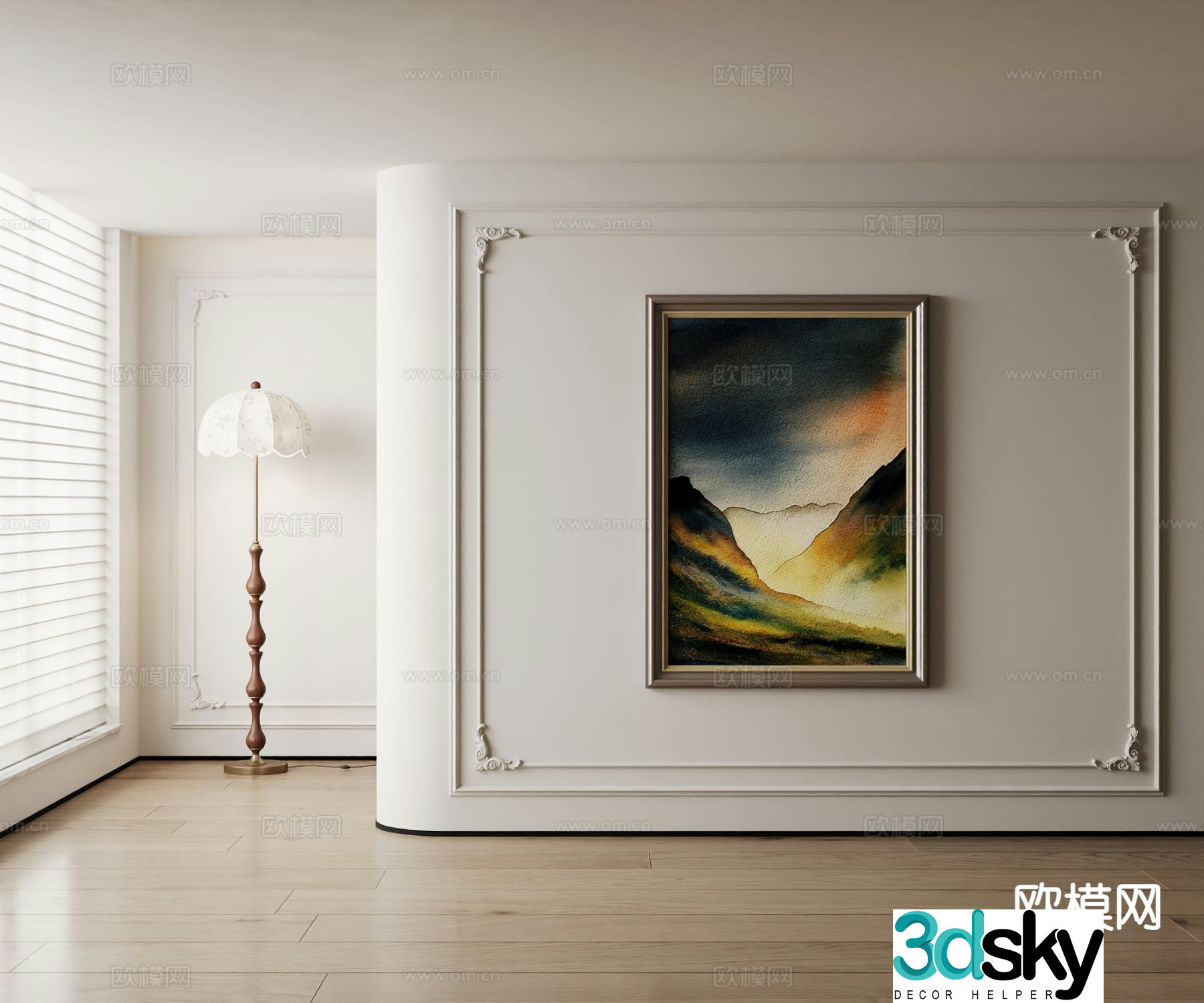 American decorative painting landscape oil painting 3d model