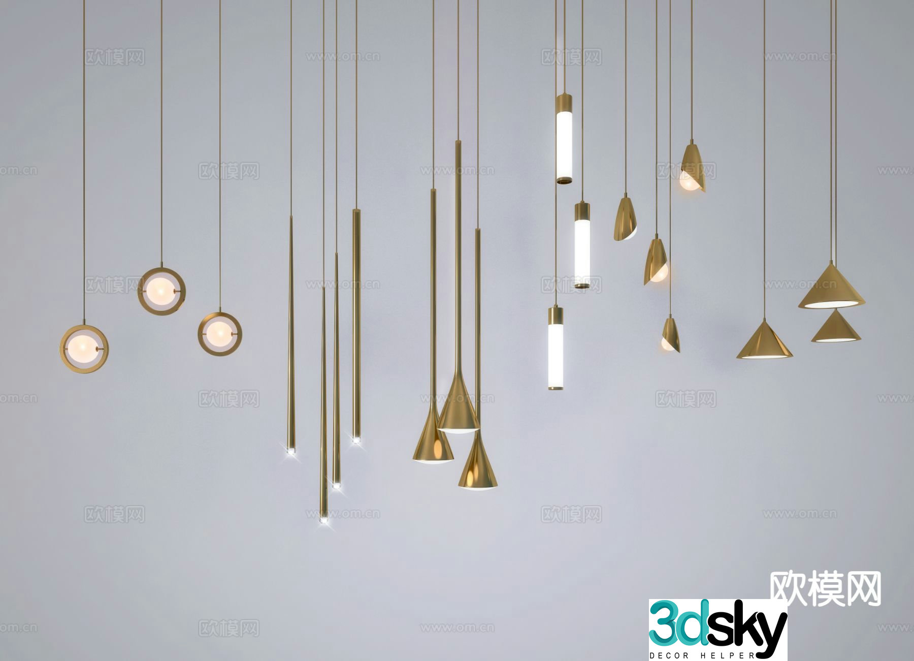 Light luxury chandelier bedside chandelier 3d model