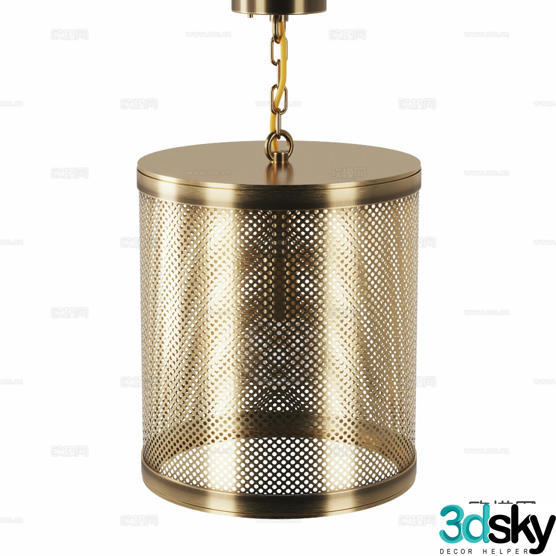 Light luxury hollow chandelier 3D model