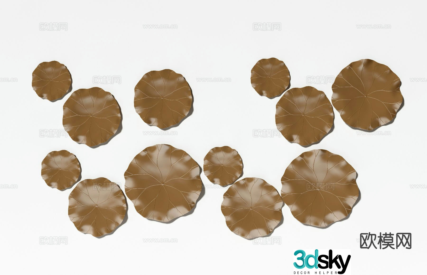 New Chinese style lotus leaf wall decoration 3d model