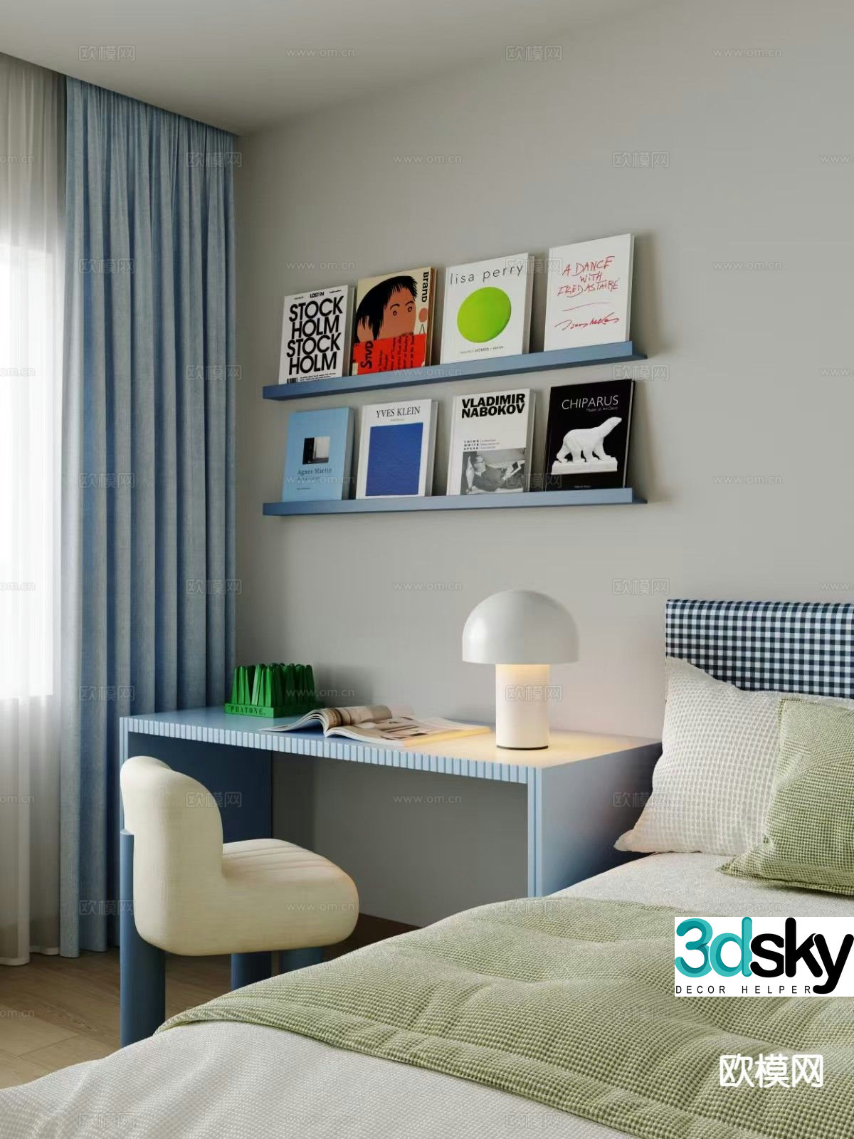 Modern children’s room desk 3d model