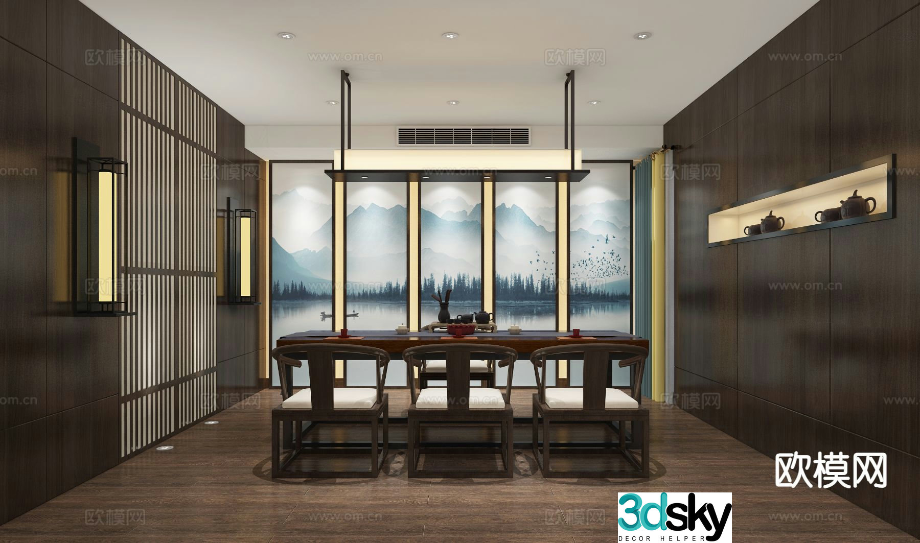 New Chinese tea room 3d model