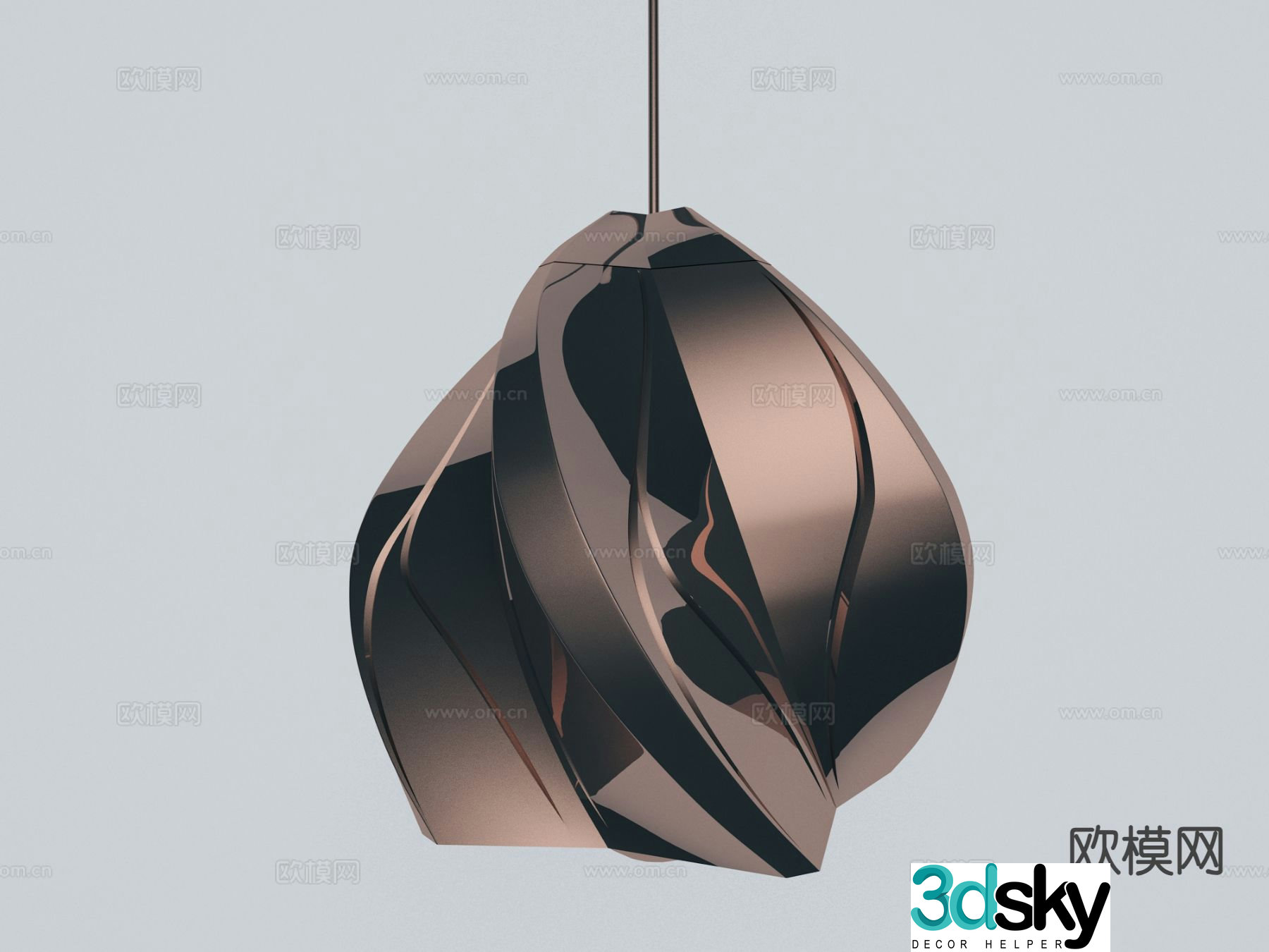 Modern art chandelier 3d model