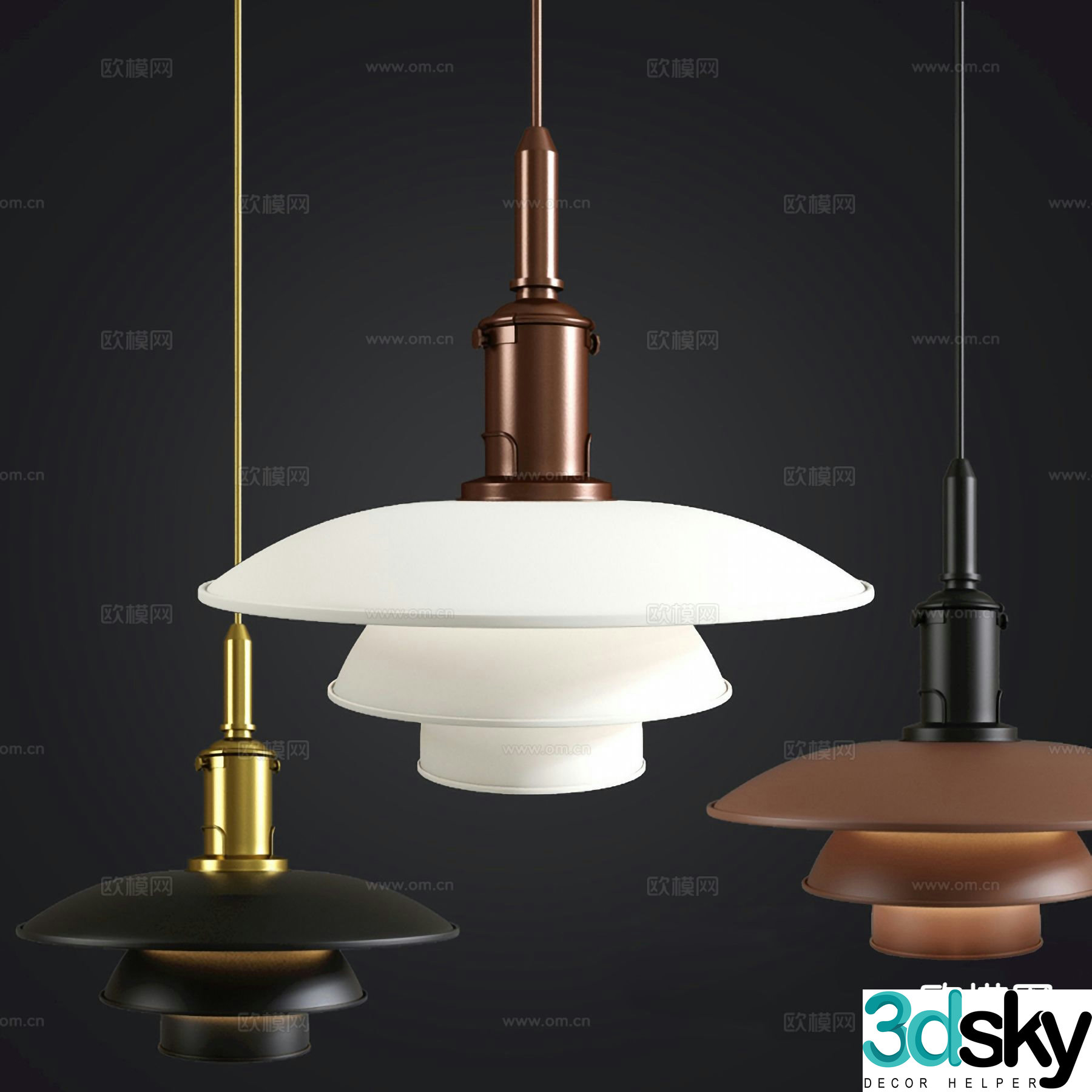 Modern creative chandelier 3d model