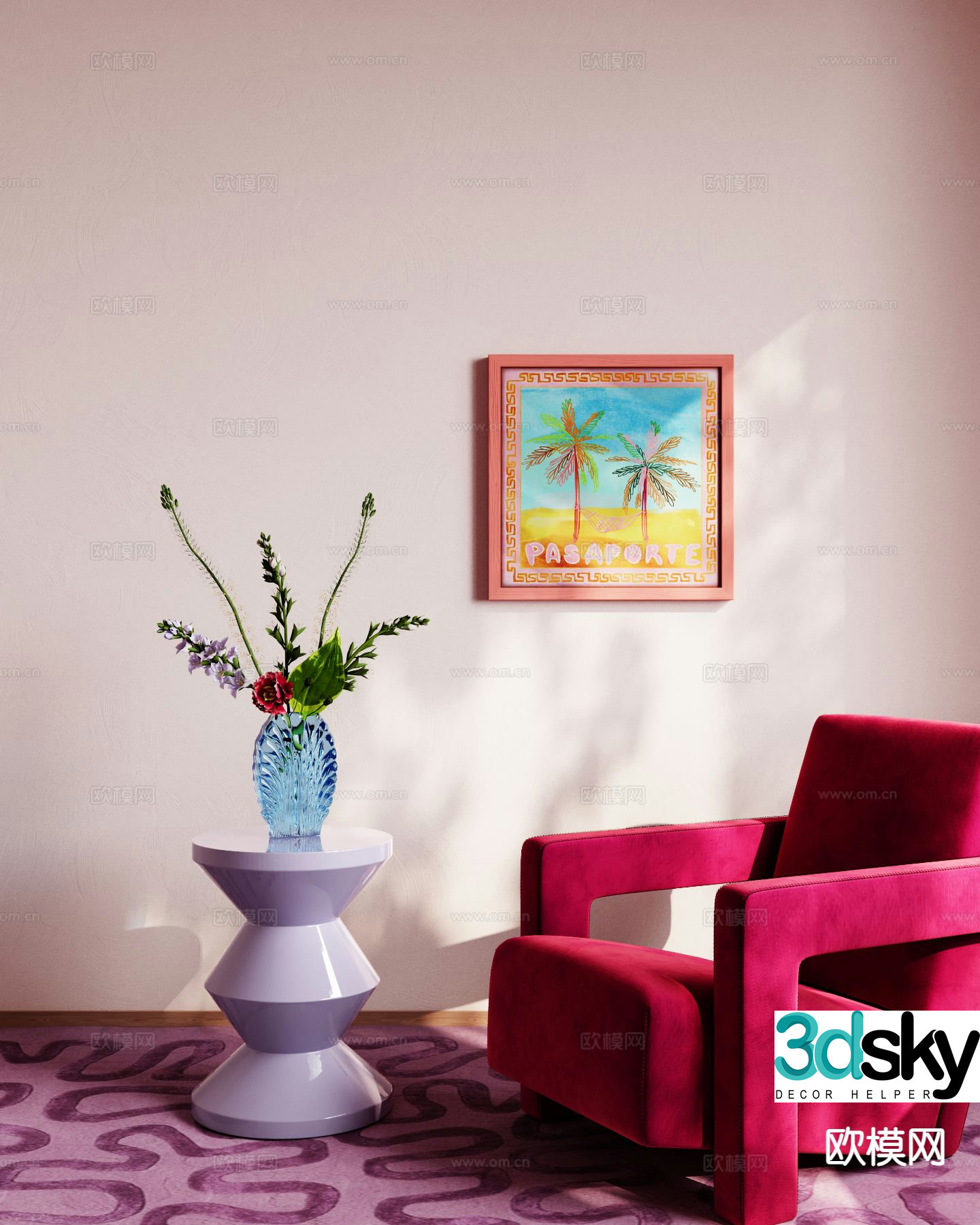 Modern oil painting art painting decorative painting 3d model