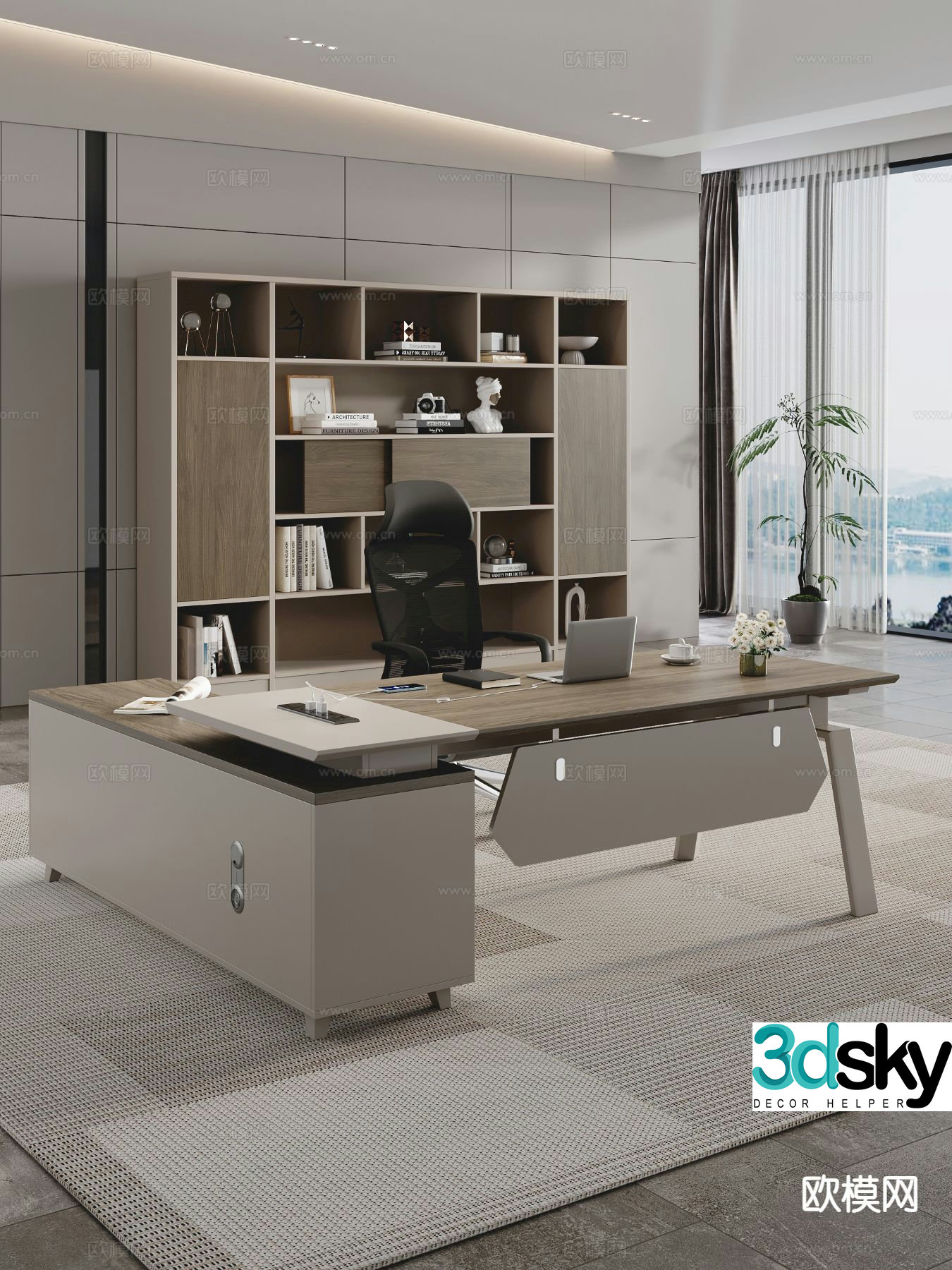 Modern desk boss desk desk desk 3d model