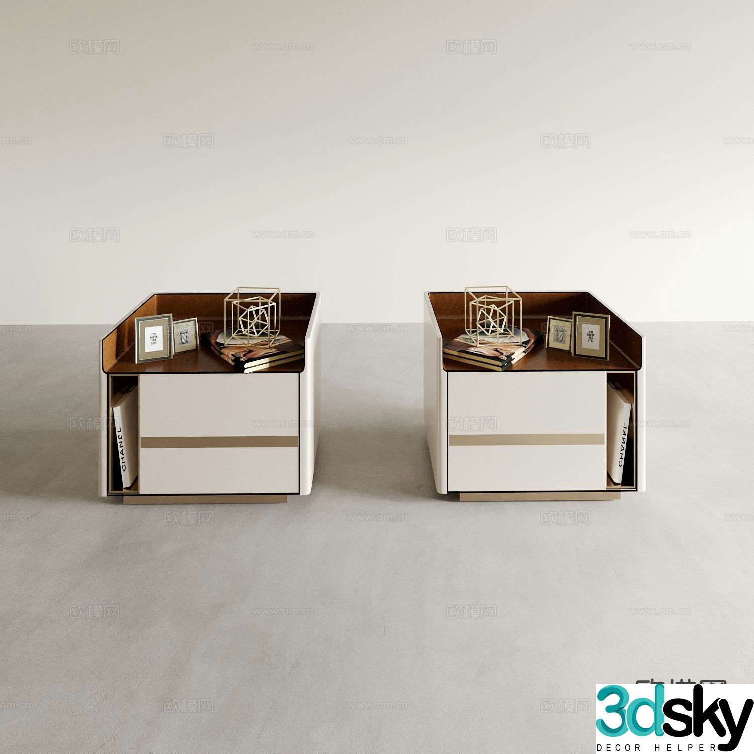 Italian bedside table 3d model