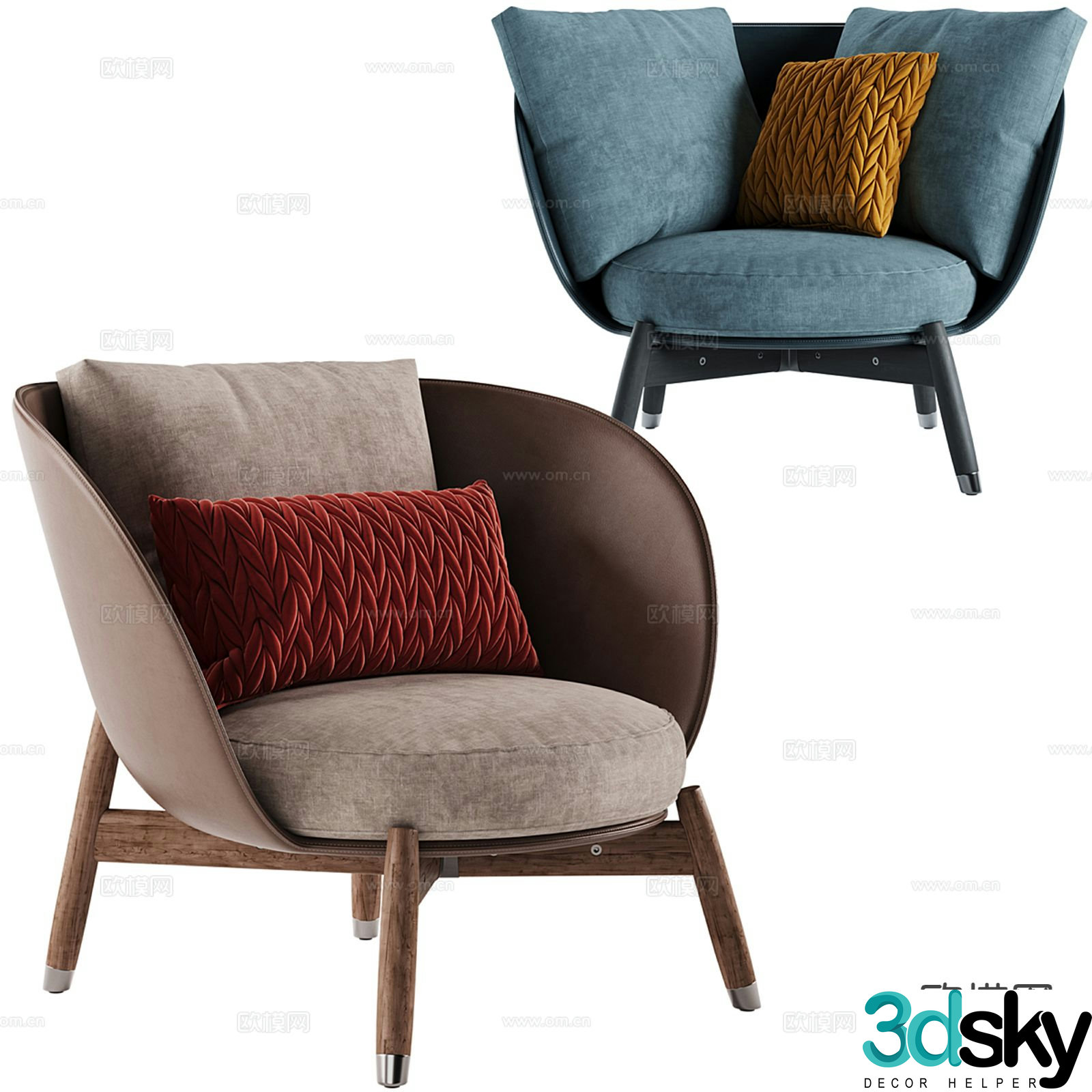 Modern chair sofa chair leisure chair 3d model