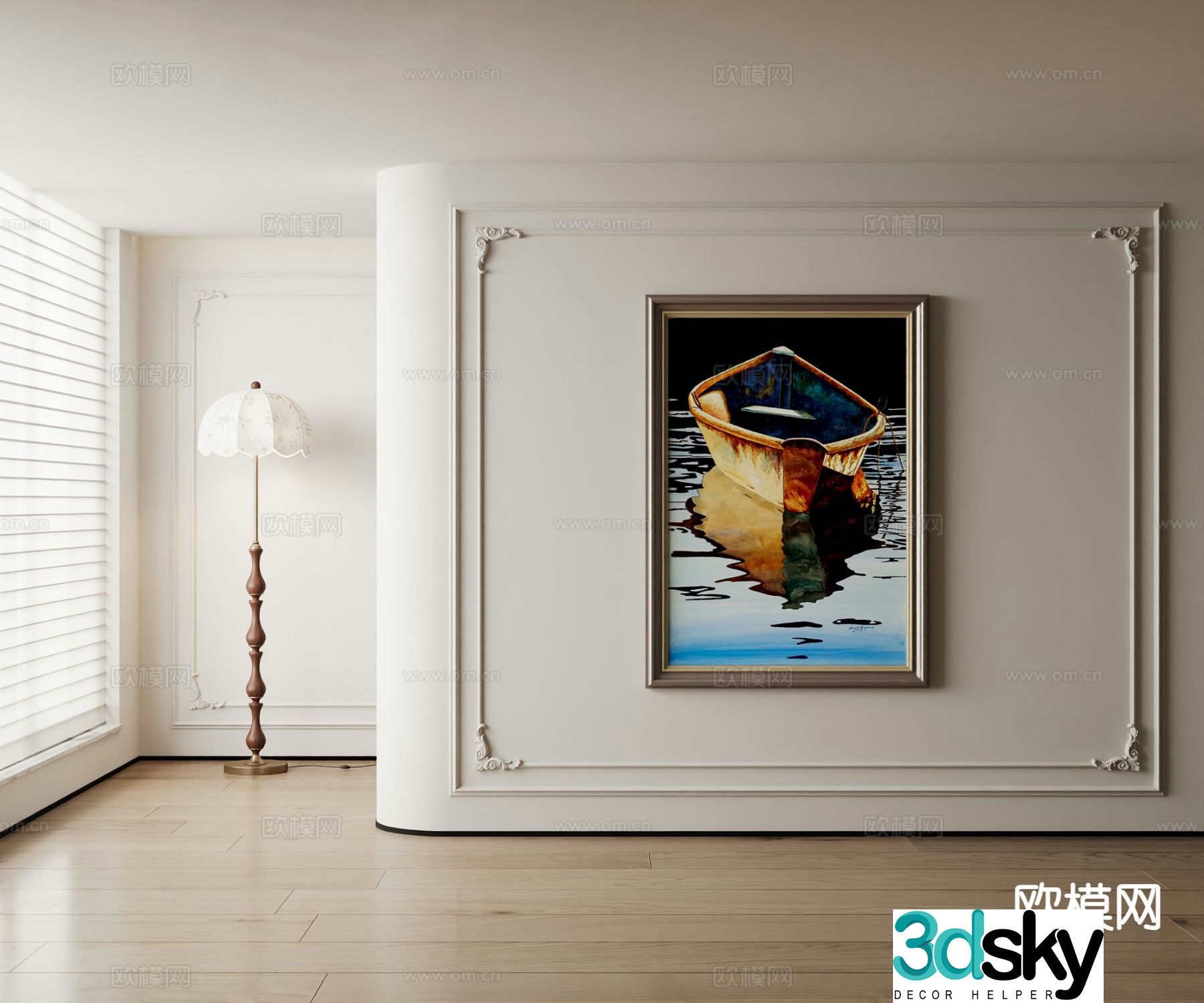 American decorative painting oil painting scenery painting 3d model