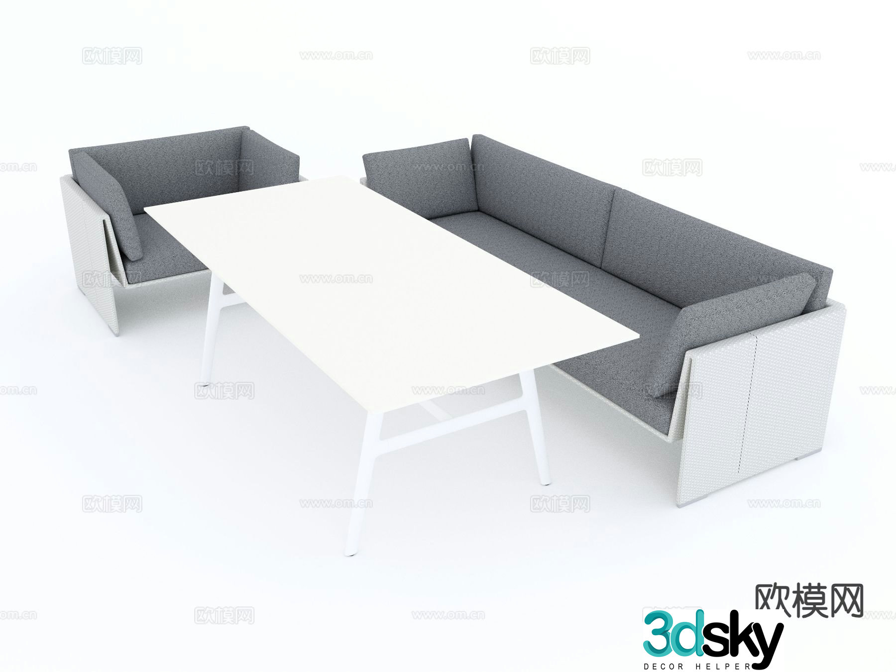 Modern outdoor sofa patio sofa 3d model