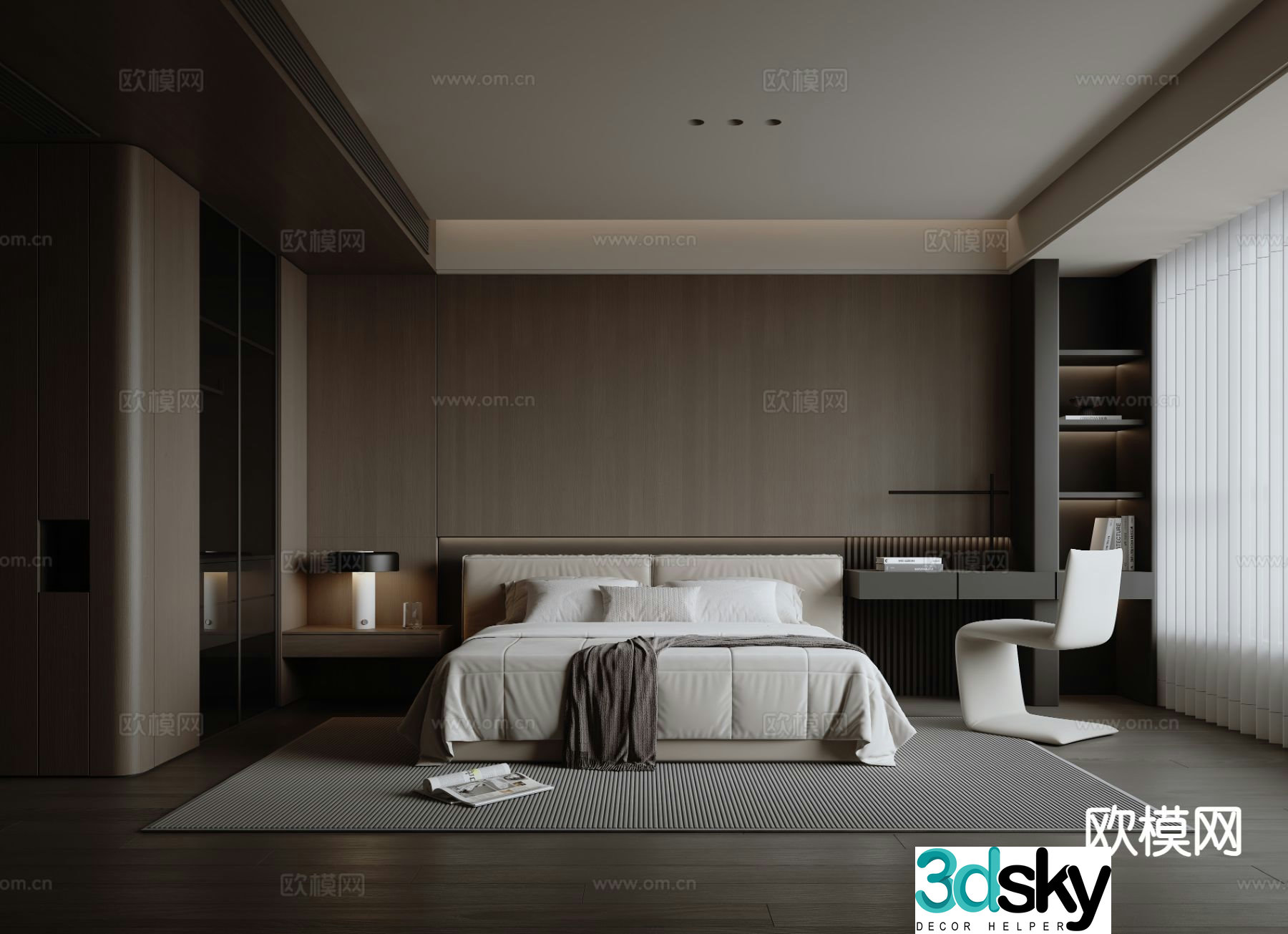Italian style bedroom master bedroom 3d model