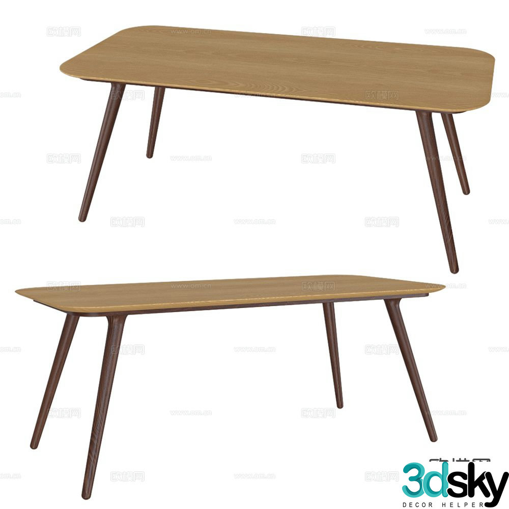 Moooi log style dining table 3d model