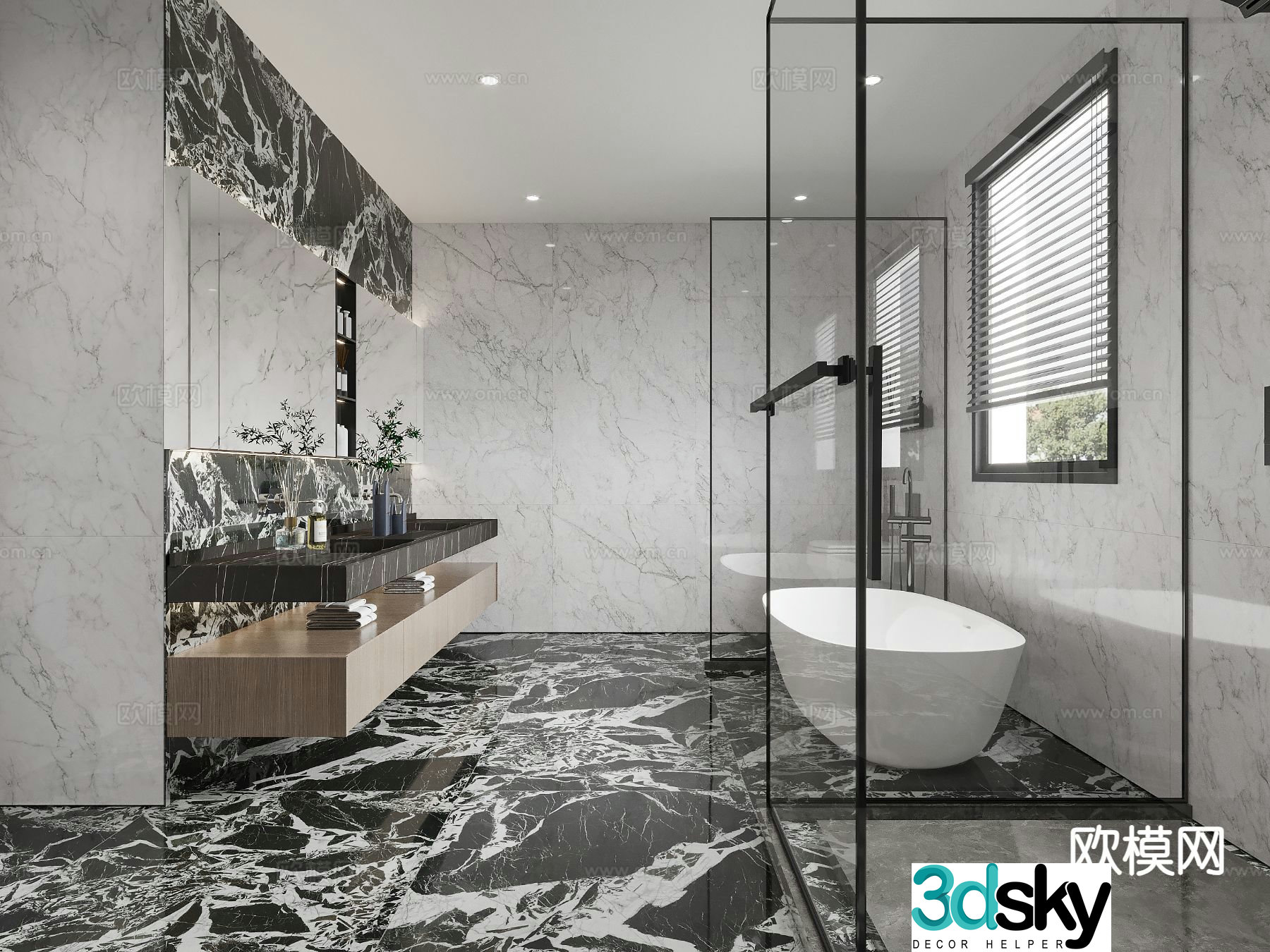Modern bathroom bathroom 3d model