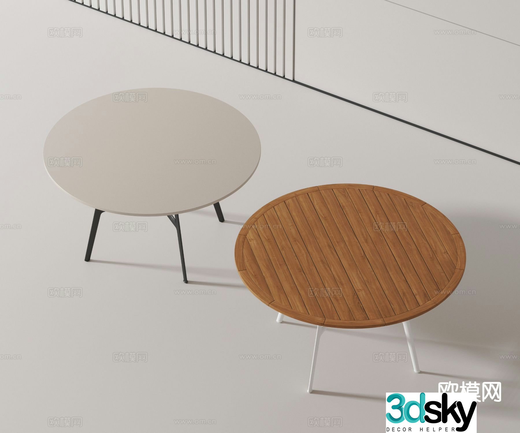 Modern dining table round table 3d model